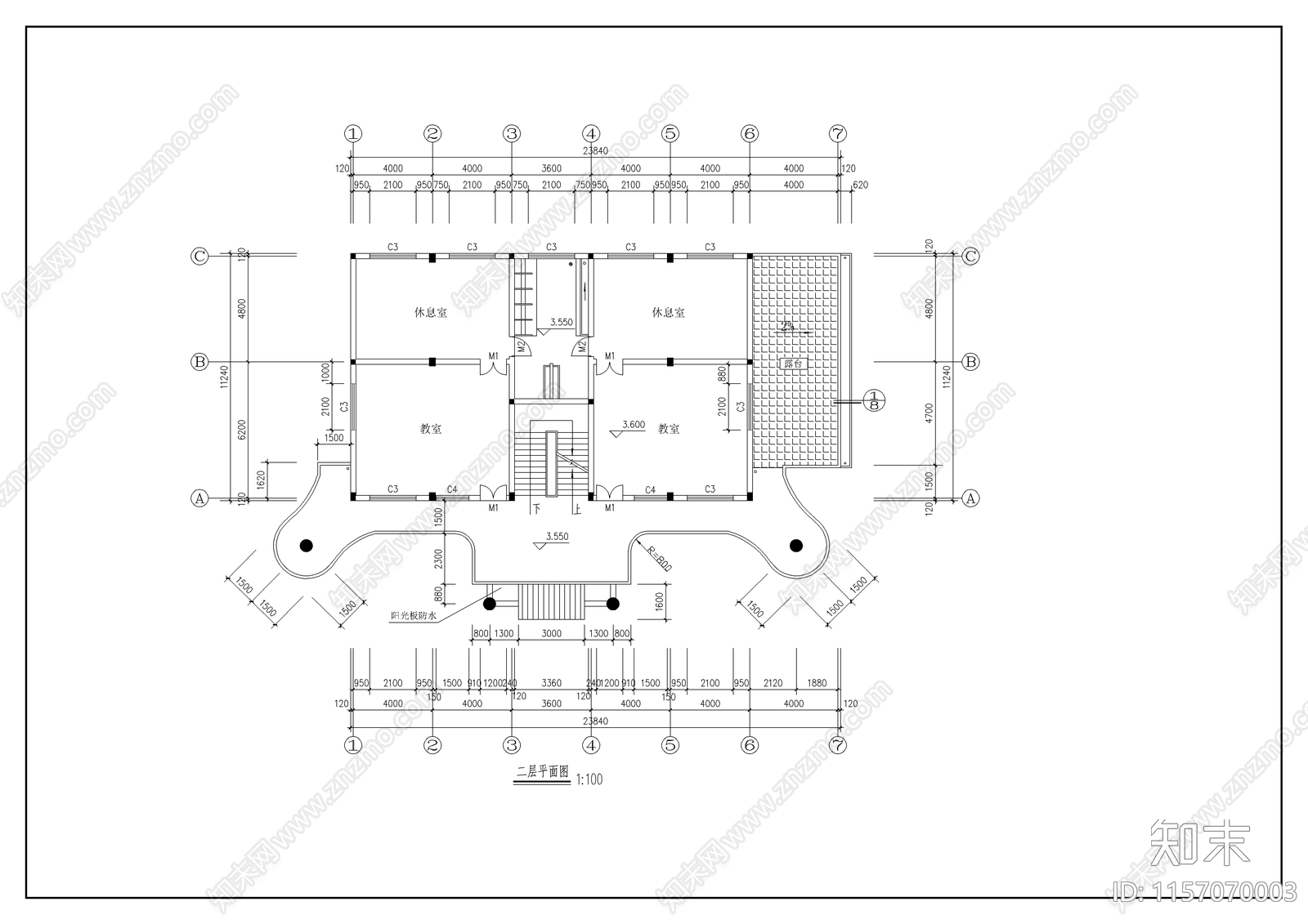 幼儿园建施cad施工图下载【ID:1157070003】