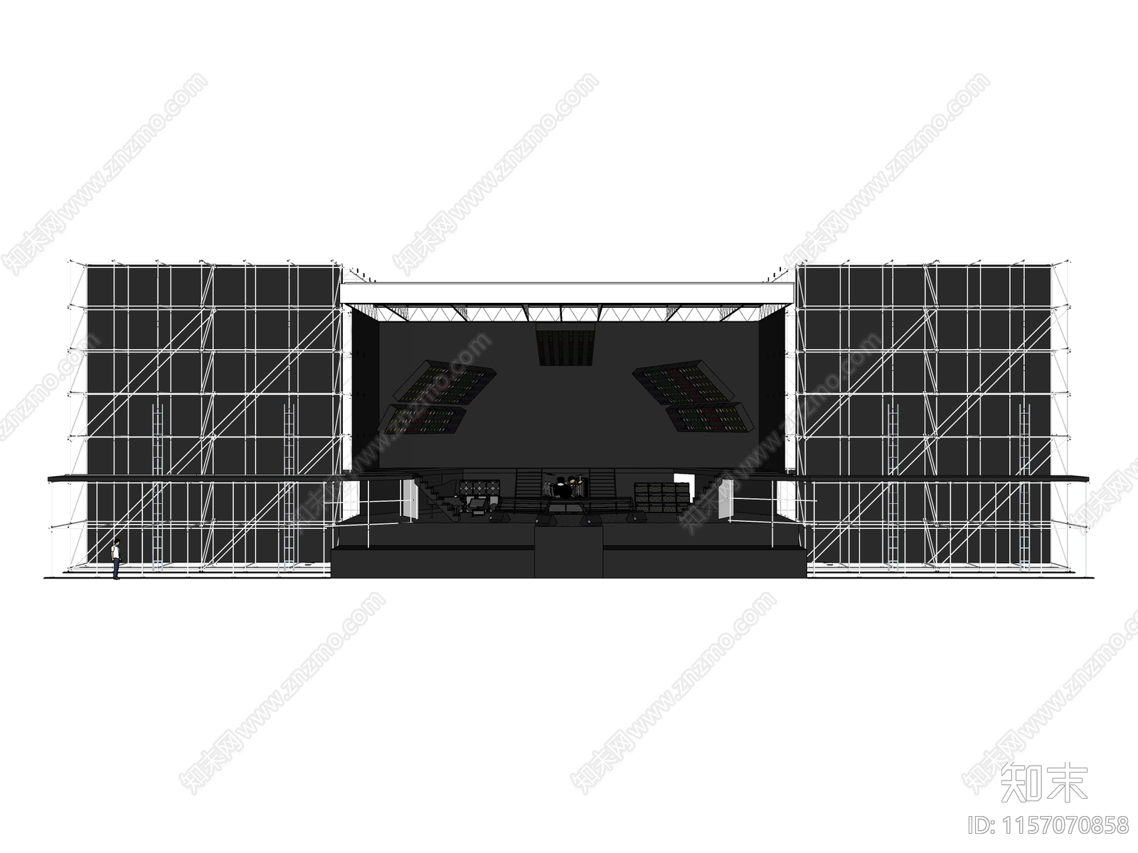 现代时尚表演电音节音乐厅舞台SU模型下载【ID:1157070858】