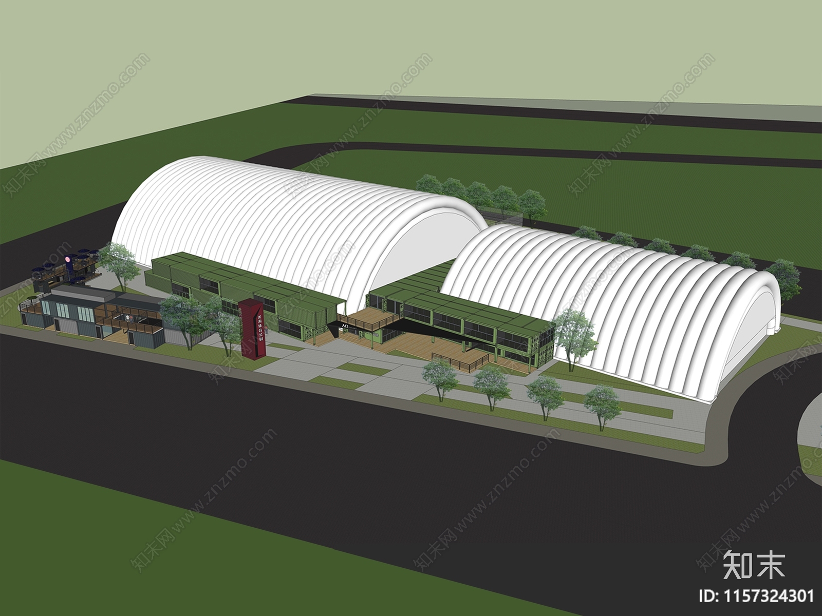 现代气膜体育馆SU模型下载【ID:1157324301】