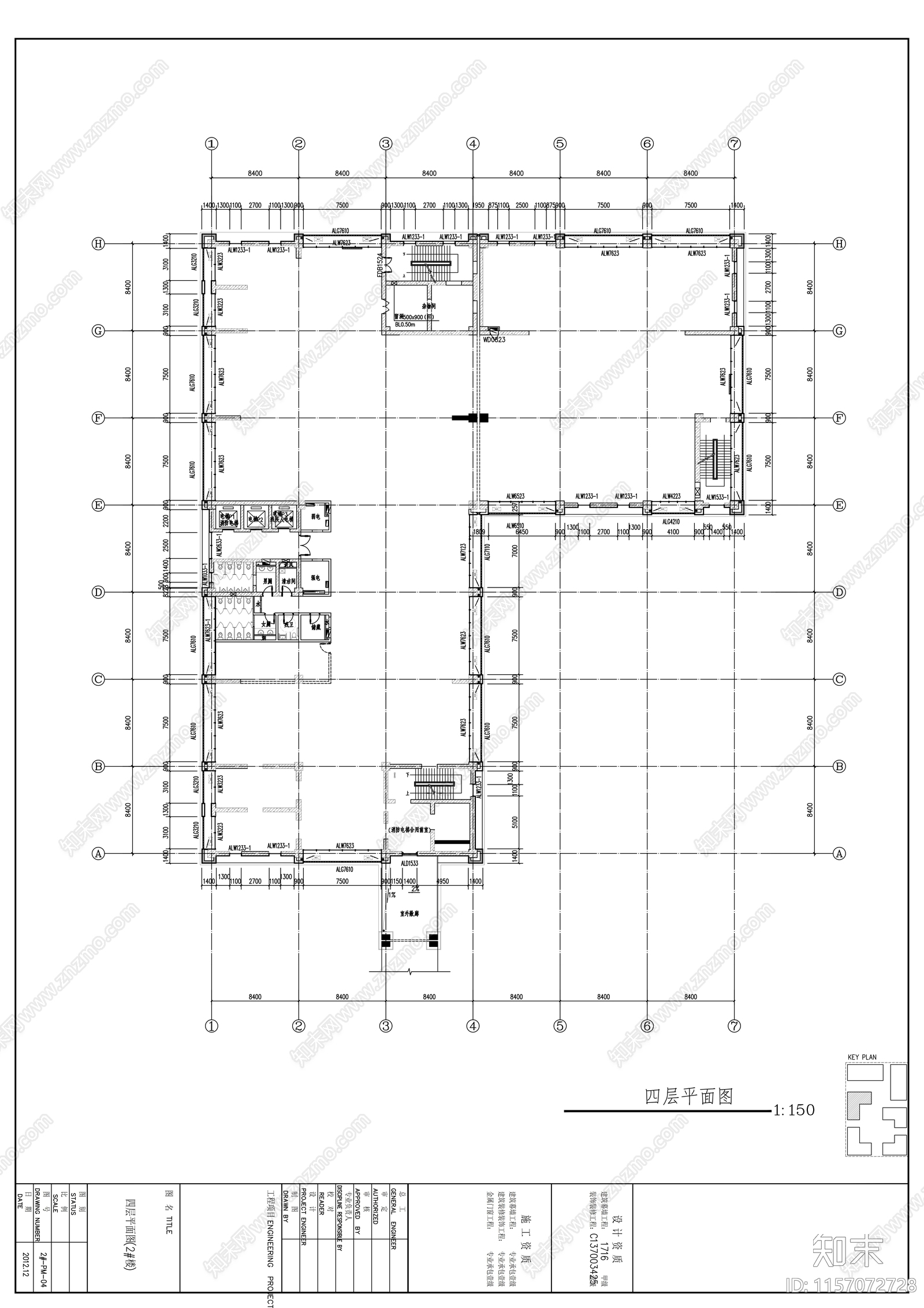 十七层办公楼幕墙深cad施工图下载【ID:1157072728】
