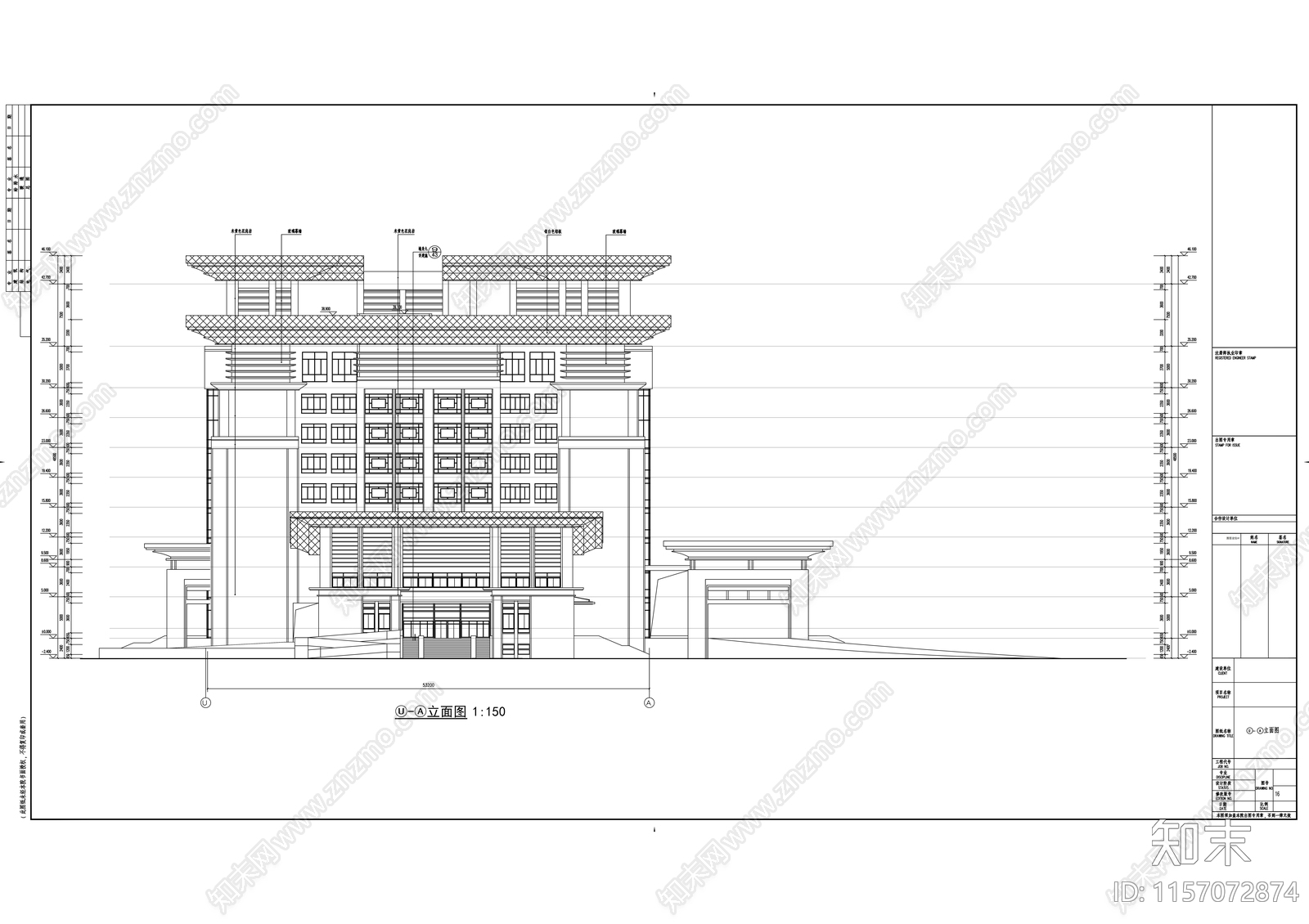 十一层办公楼建筑图cad施工图下载【ID:1157072874】