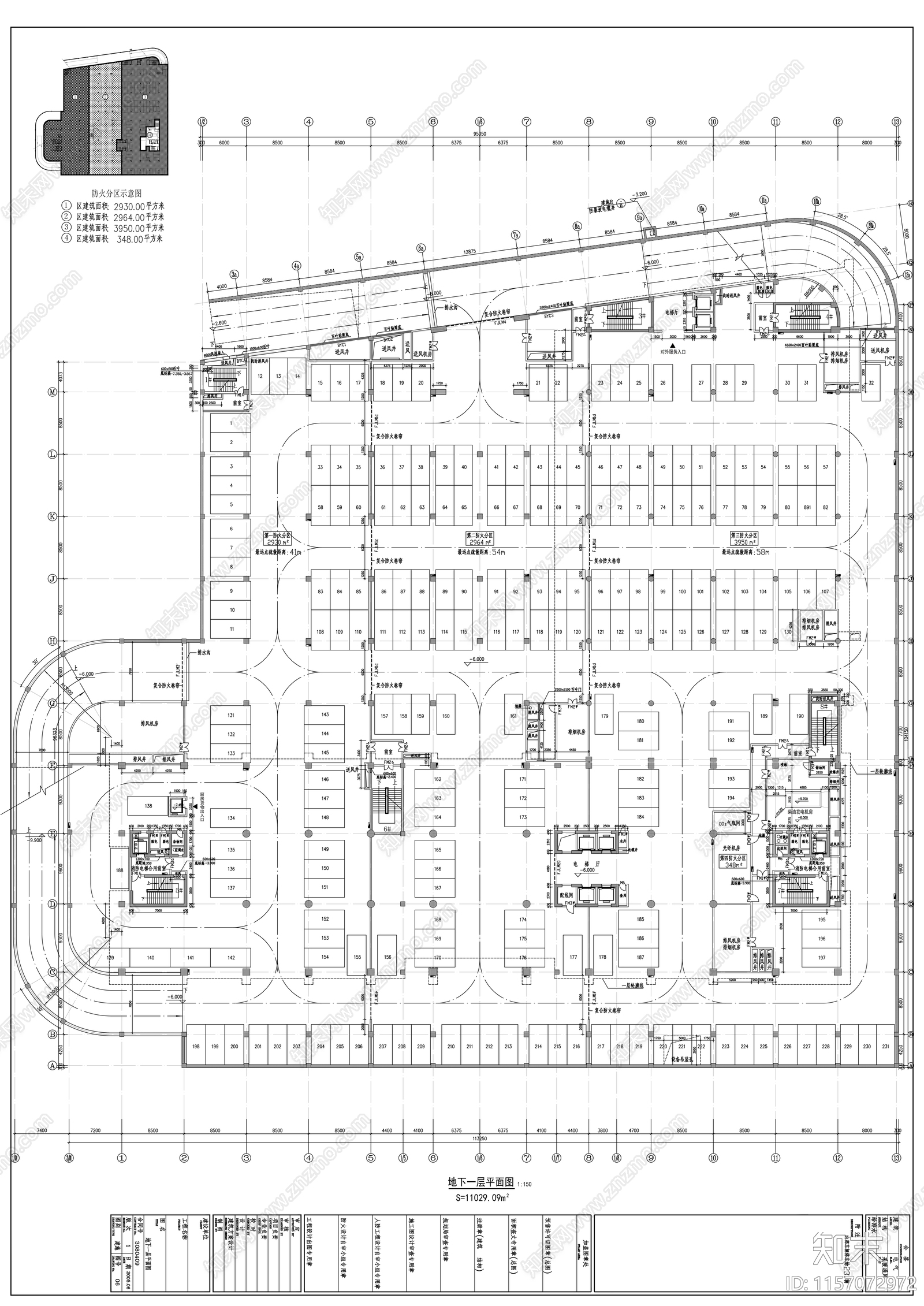 十一层办公楼建筑图cad施工图下载【ID:1157072972】