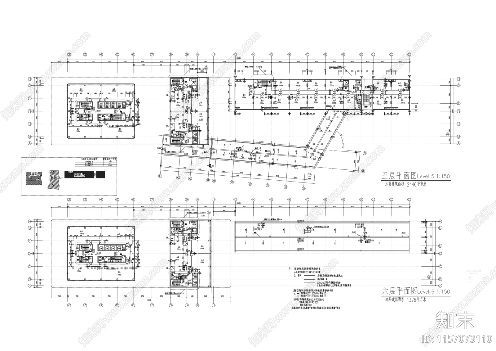 四层办公楼建cad施工图下载【ID:1157073110】