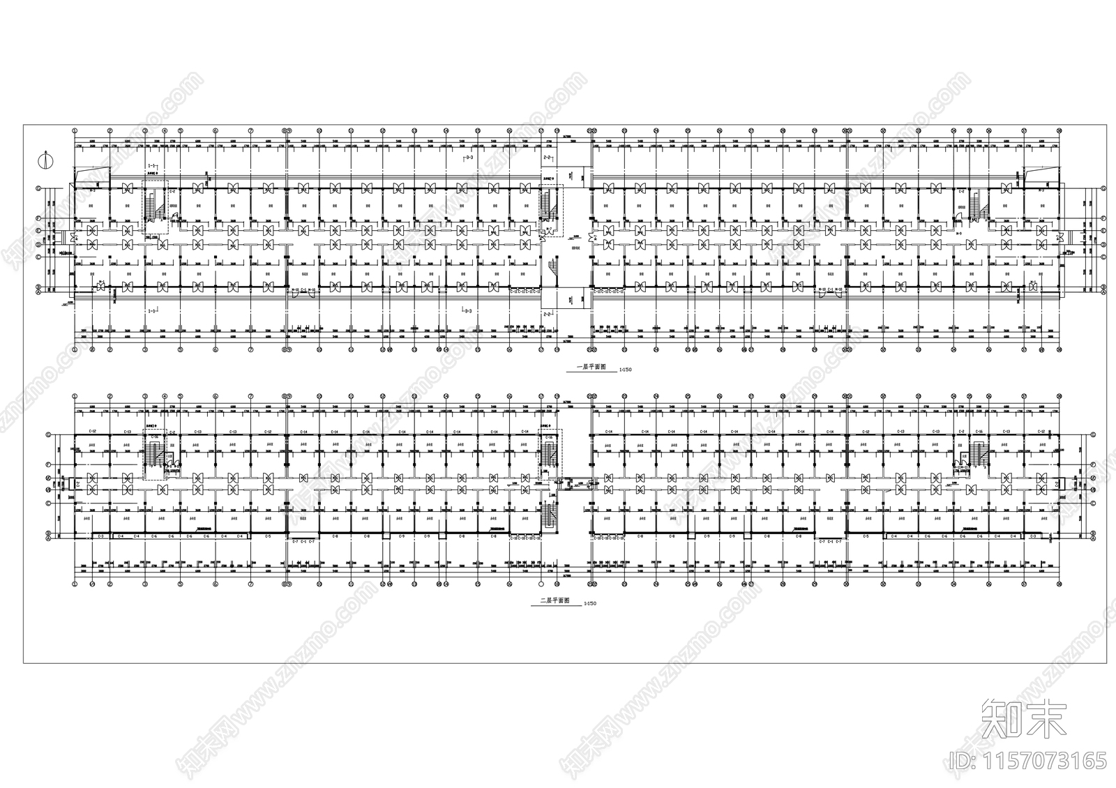 四层办公综合楼建cad施工图下载【ID:1157073165】