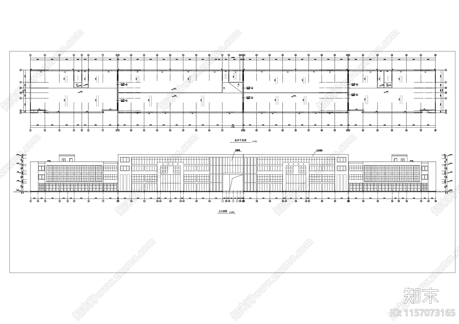 四层办公综合楼建cad施工图下载【ID:1157073165】