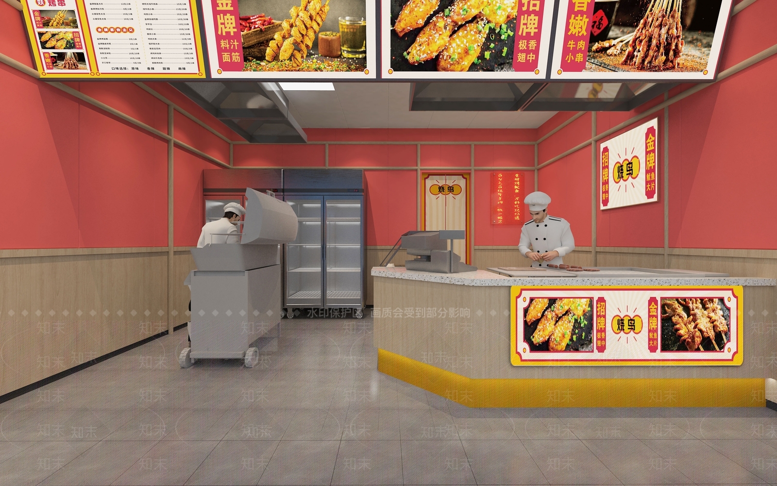 新中式烧烤店3D模型下载【ID:1157073357】