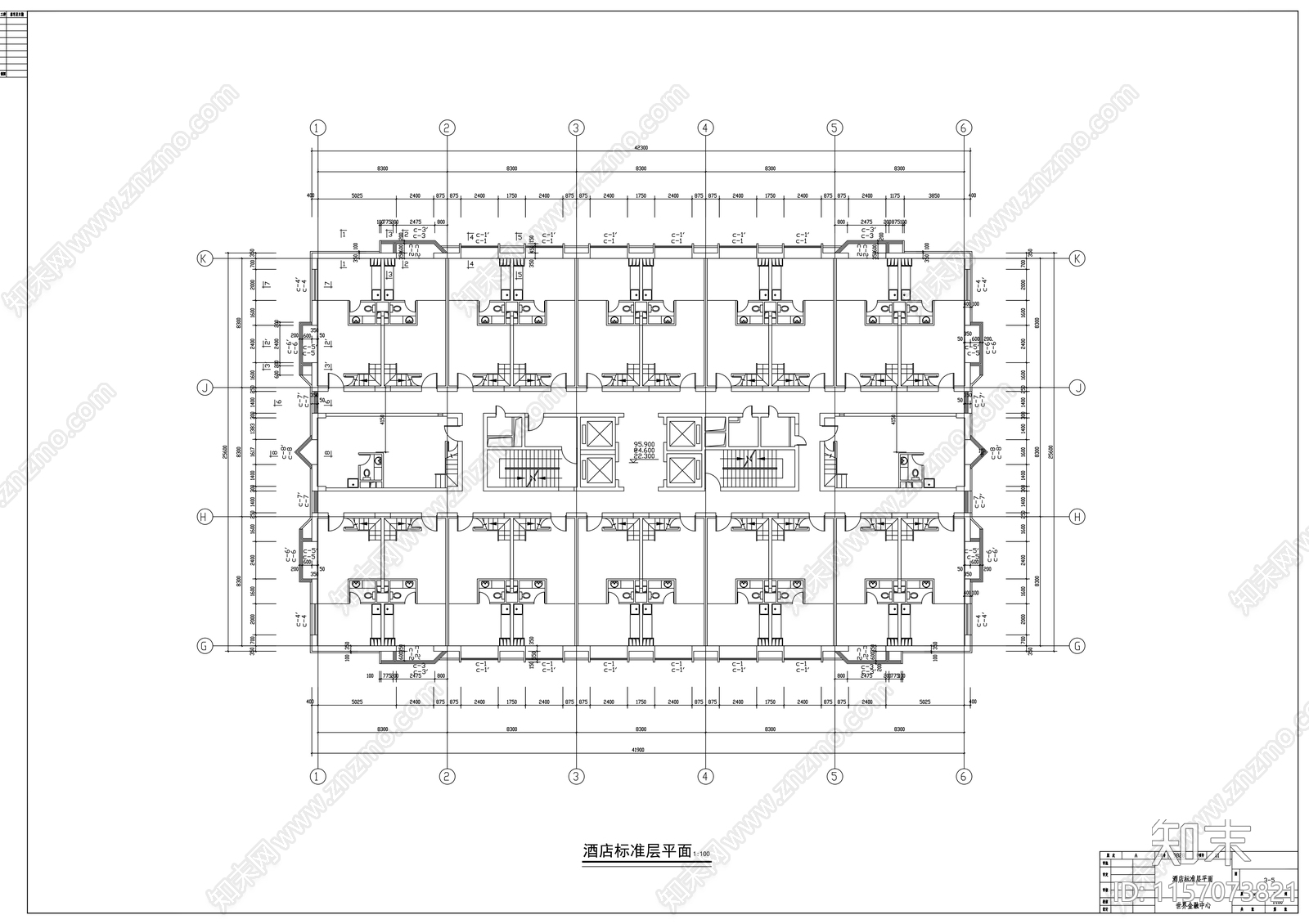 四十四层办公楼建cad施工图下载【ID:1157073821】