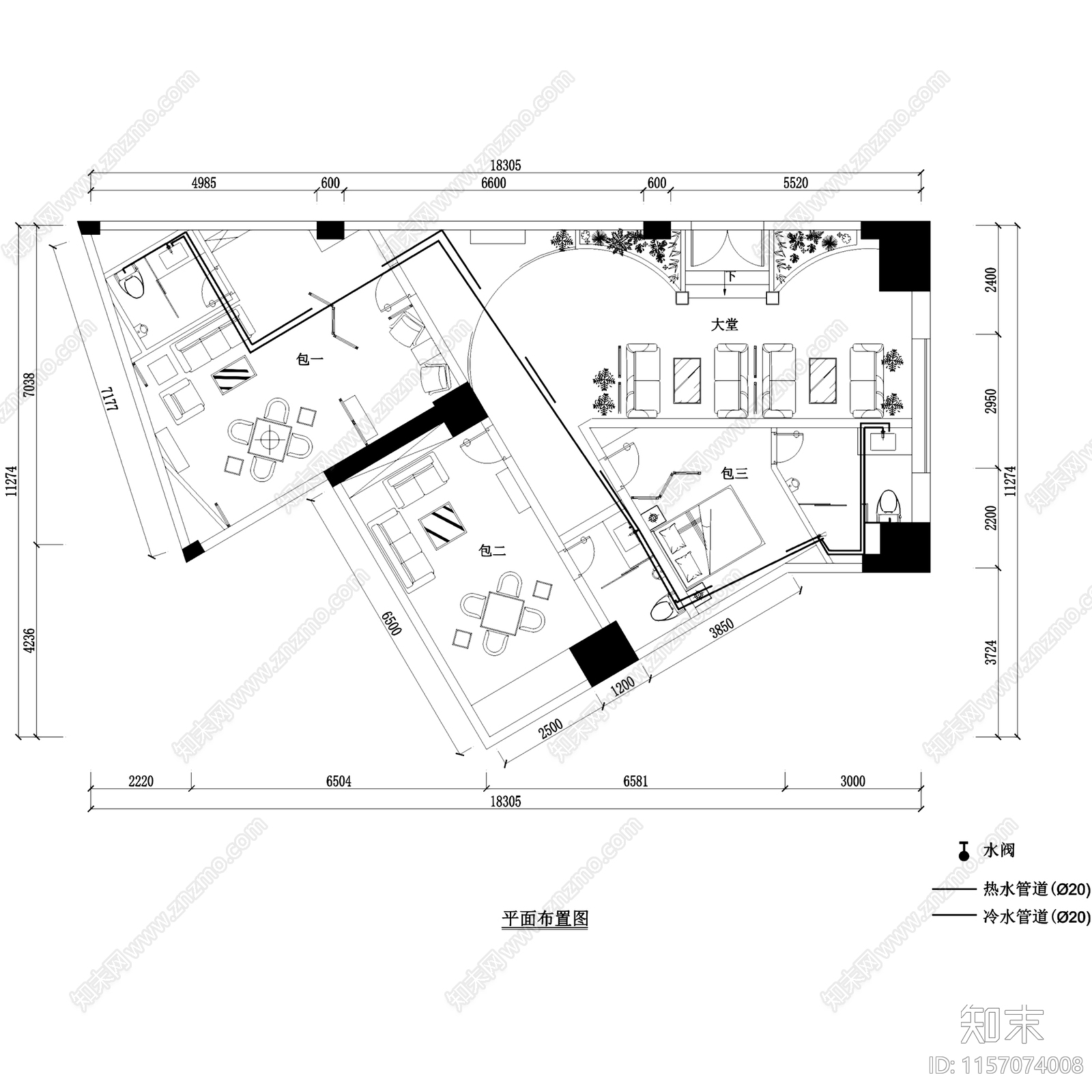 中式凯歌归茶楼茶室茶馆室内工装cad施工图下载【ID:1157074008】