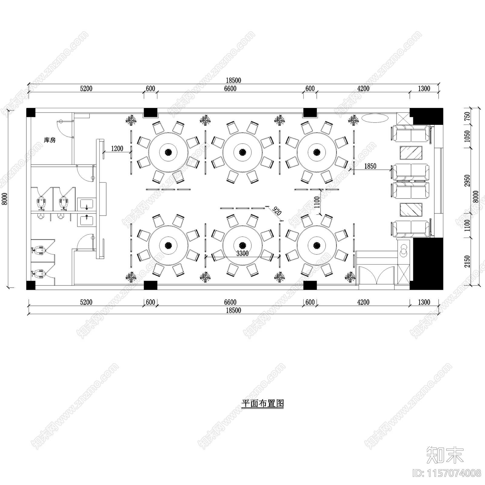 中式凯歌归茶楼茶室茶馆室内工装cad施工图下载【ID:1157074008】