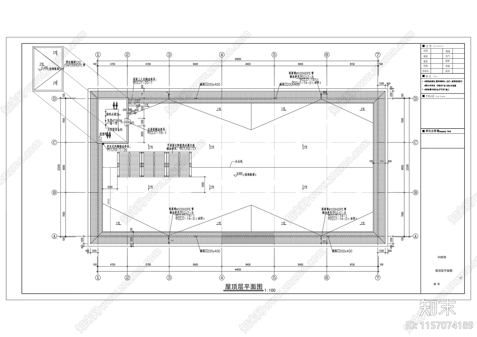 训练馆建筑图cad施工图下载【ID:1157074189】