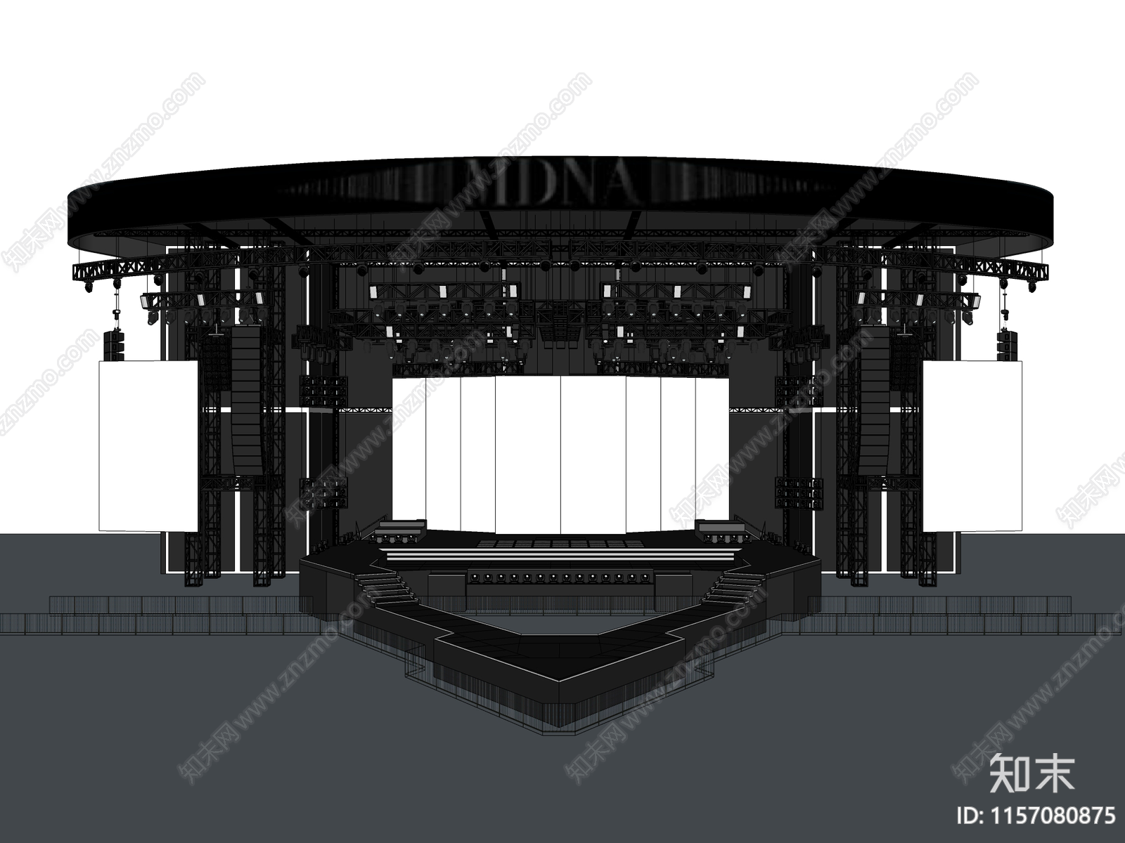 现代时尚表演电音节音乐厅舞台SU模型下载【ID:1157080875】