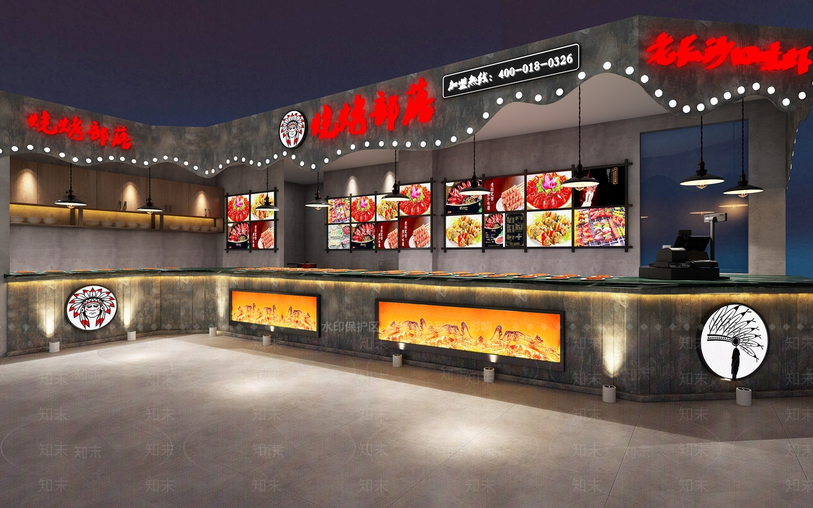 工业风烧烤店3D模型下载【ID:1157082485】