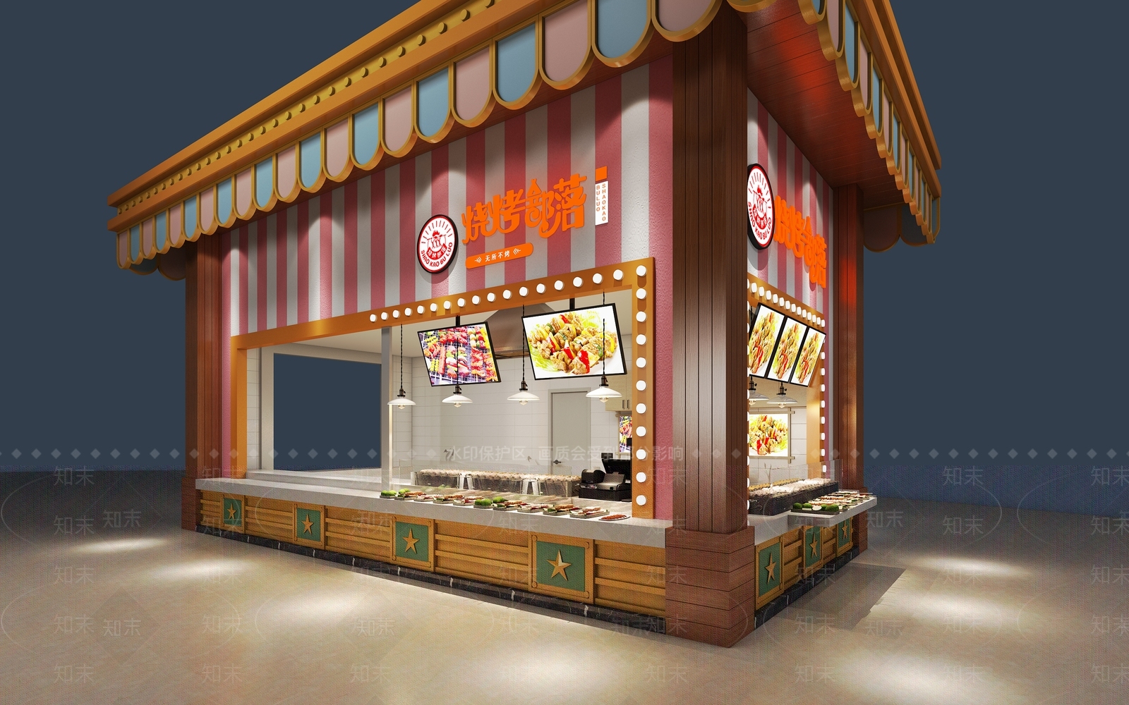 现代烧烤店3D模型下载【ID:1157083330】