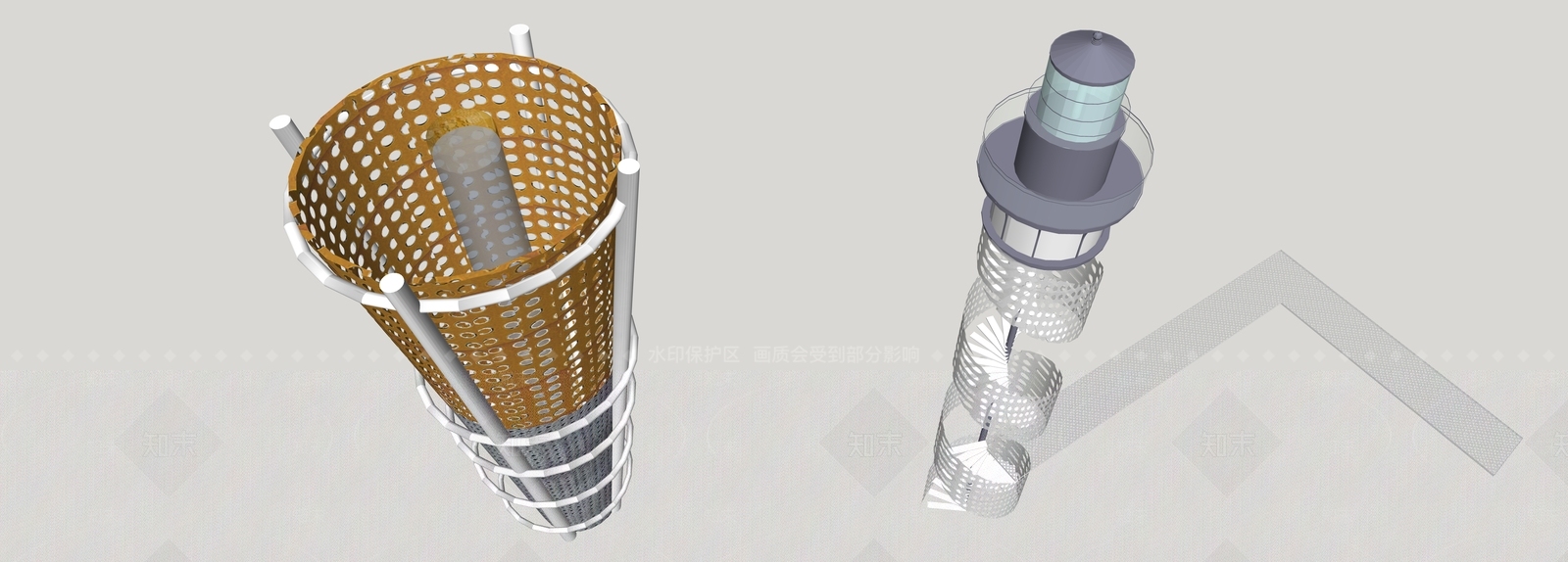 现代景观灯柱SU模型下载【ID:1157085089】