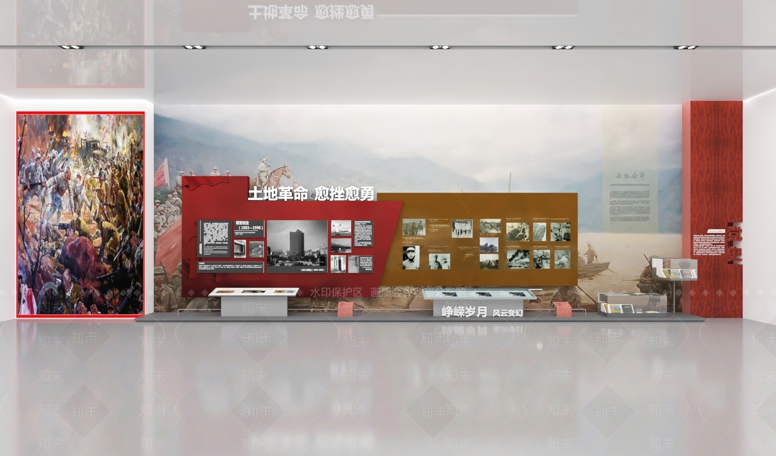 现代党建文化图文展厅SU模型下载【ID:1157084497】