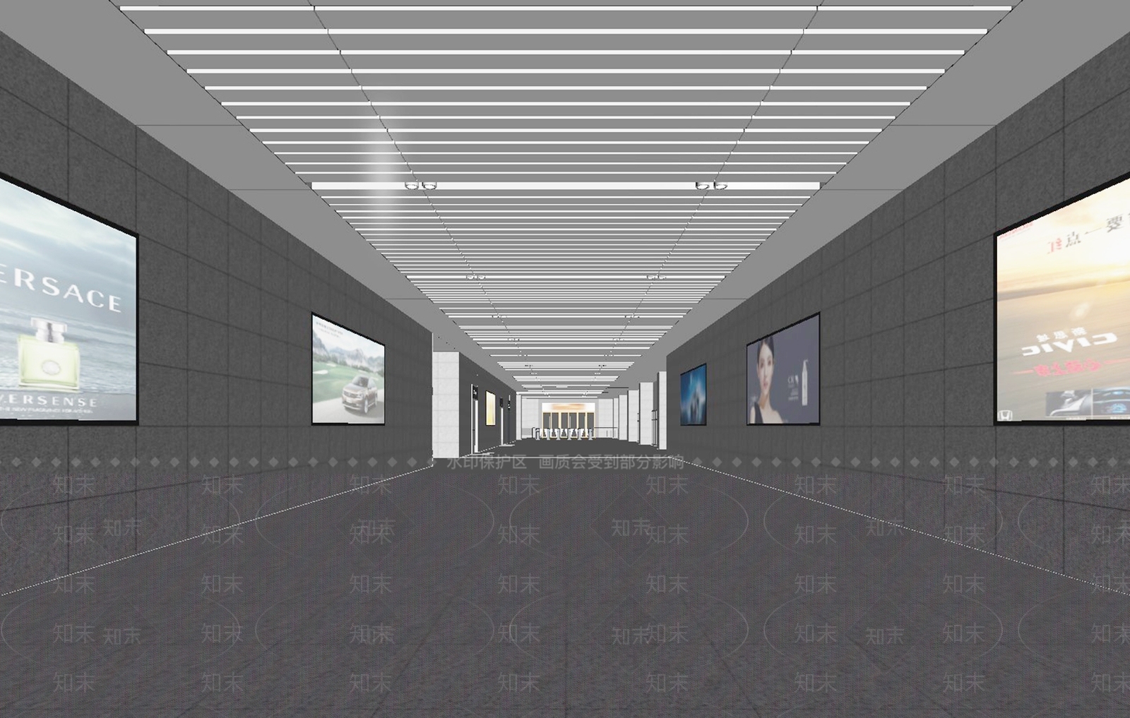 现代火车站出站厅SU模型下载【ID:1157084847】