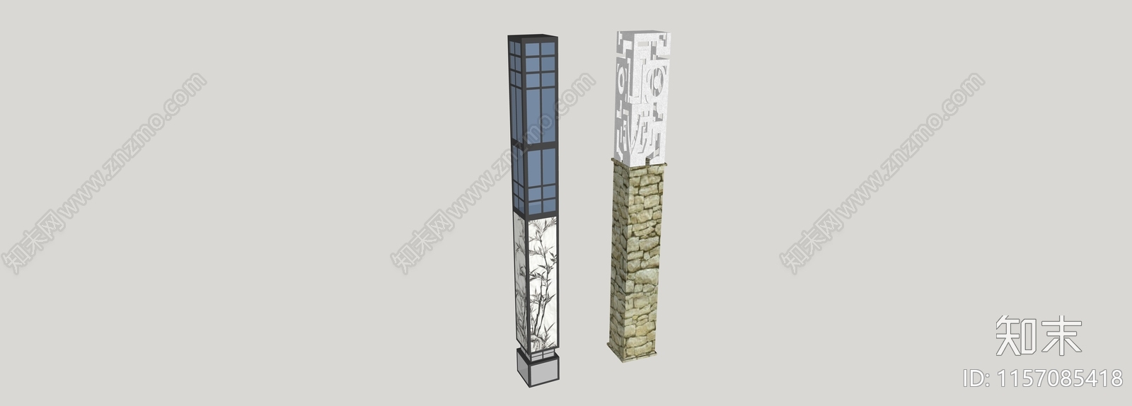 现代景观灯柱SU模型下载【ID:1157085418】