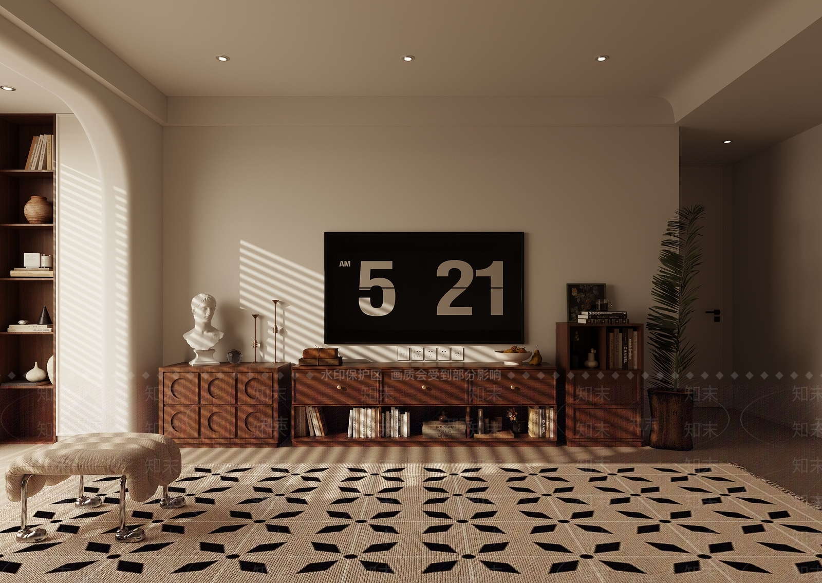 现代中古客厅3D模型下载【ID:1157085511】