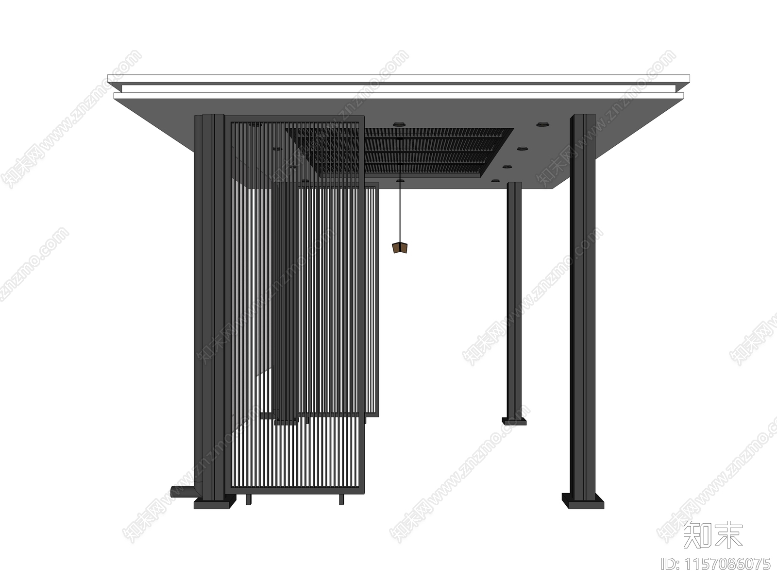 新中式铝合金廊亭SU模型下载【ID:1157086075】