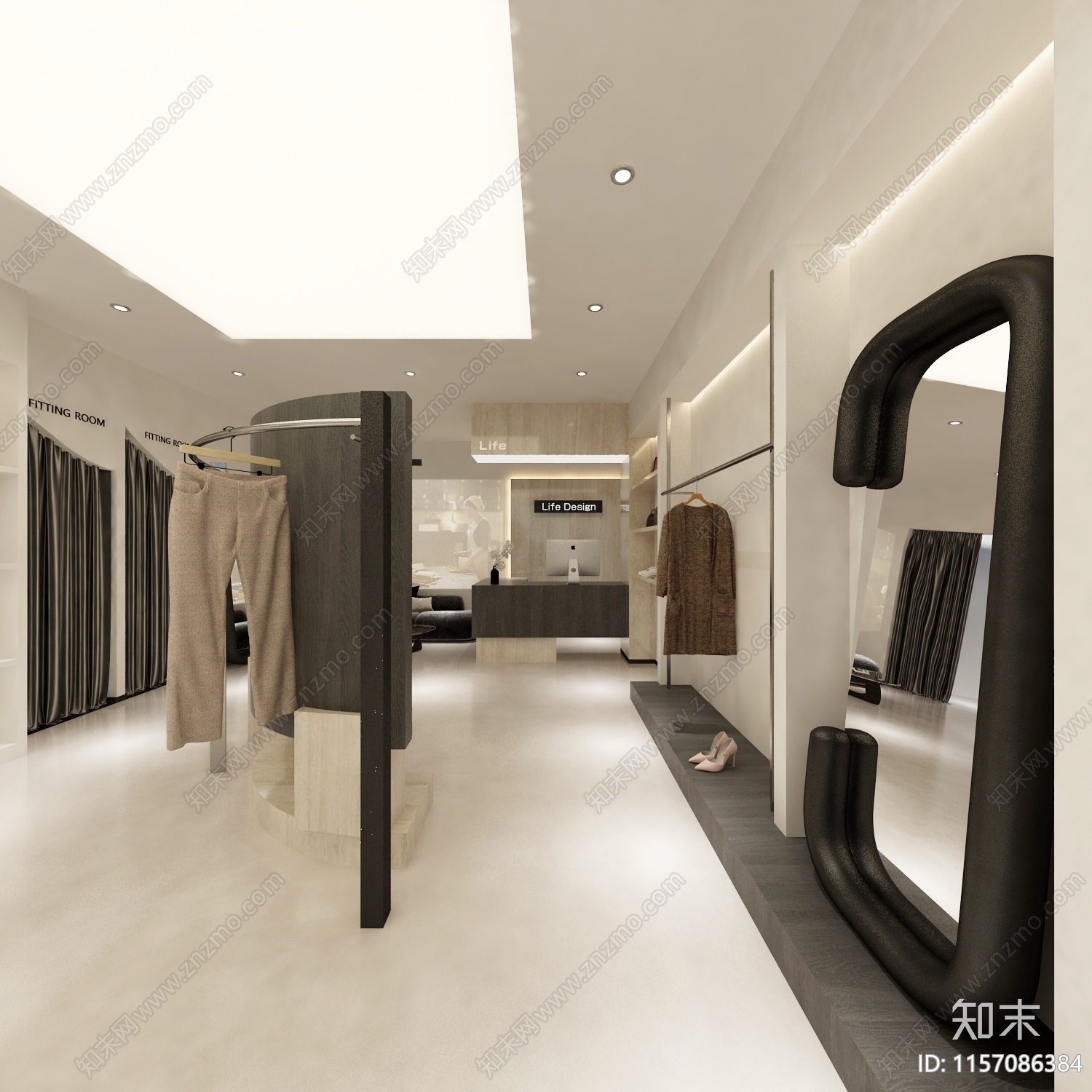 侘寂服装店3D模型下载【ID:1157086384】