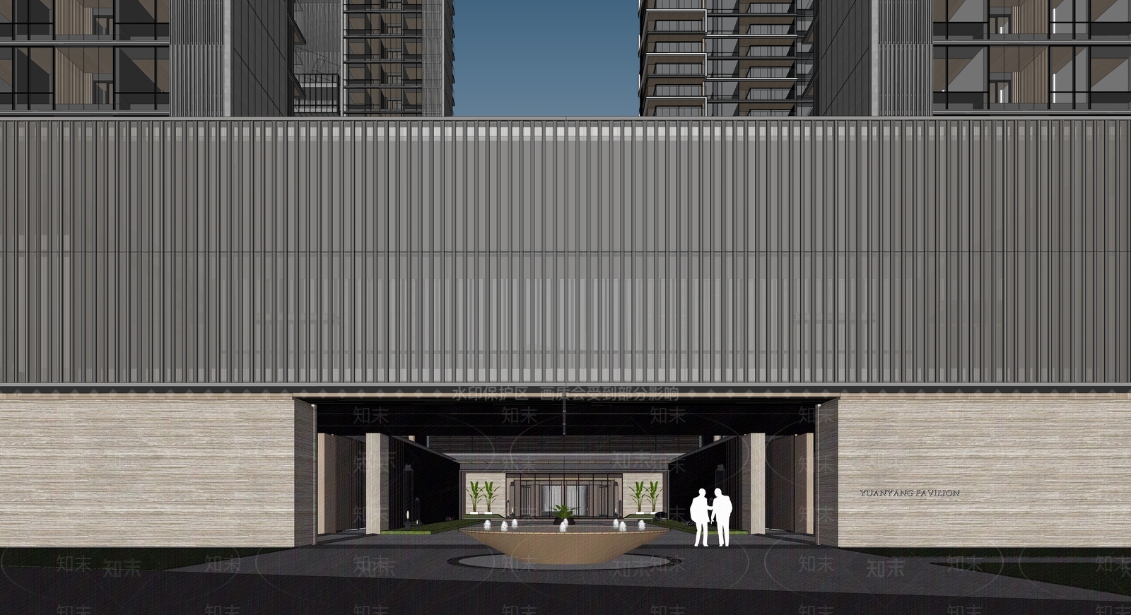 现代酒店式社区入口SU模型下载【ID:1157087300】