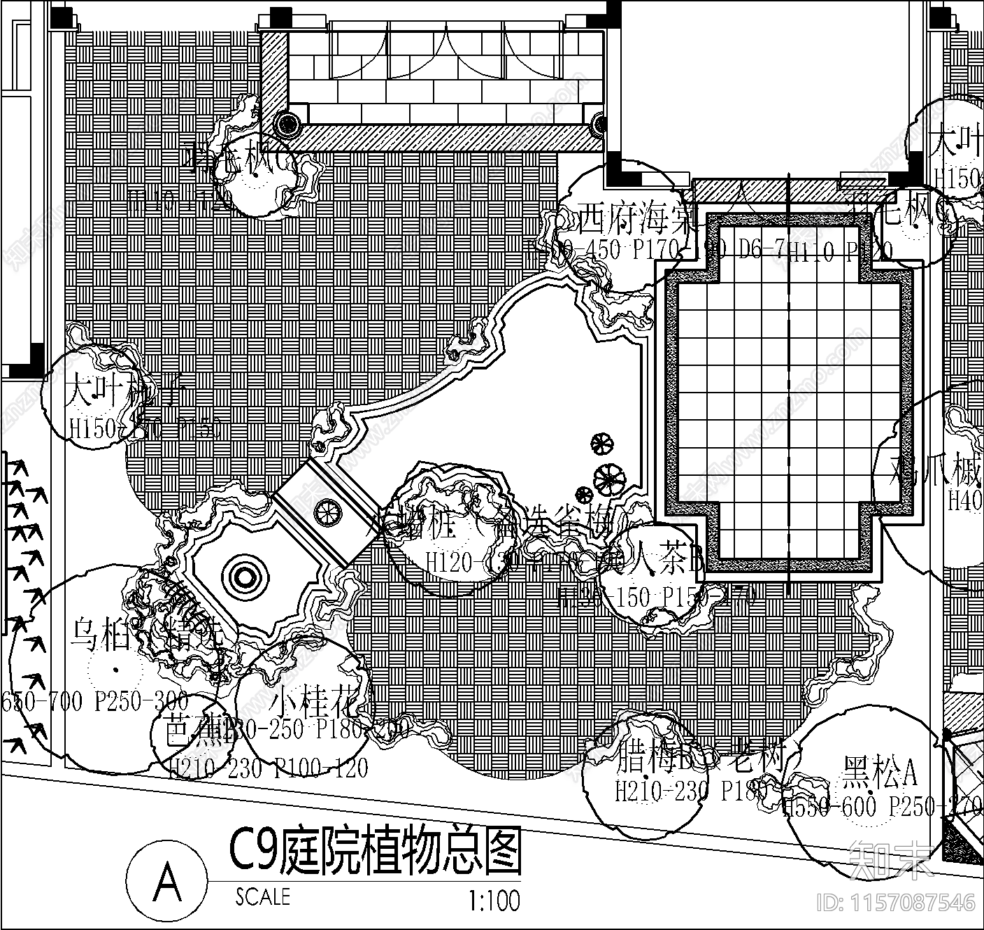 20套新中式别墅庭院景观方案平面施工图下载【ID:1157087546】