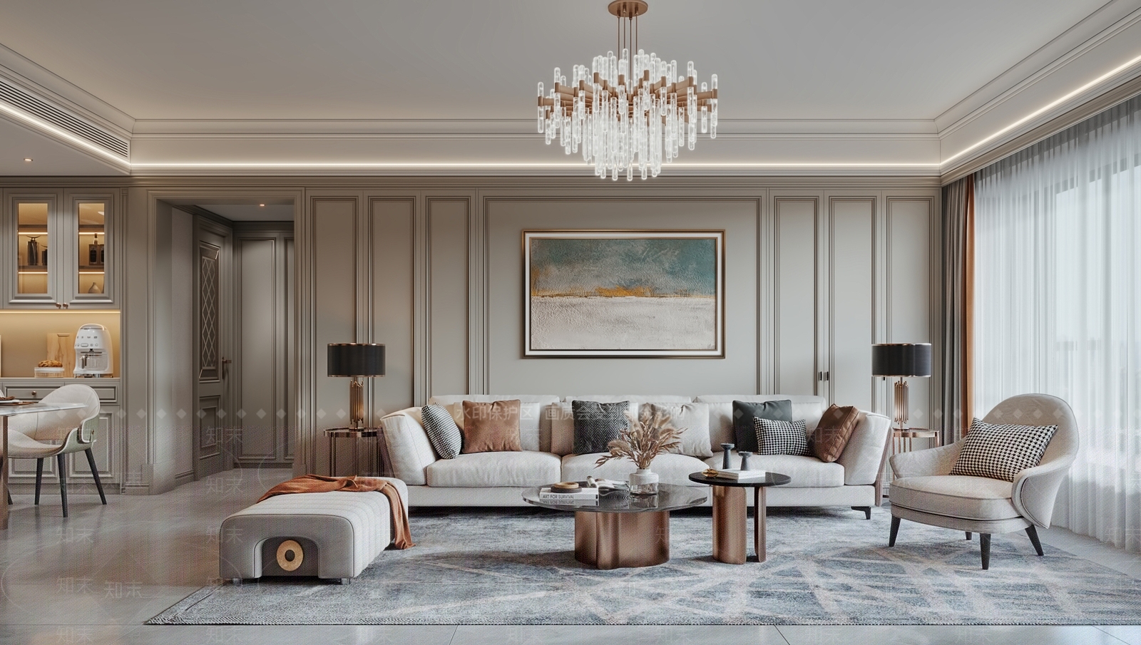 简欧客餐厅3D模型下载【ID:1157089173】