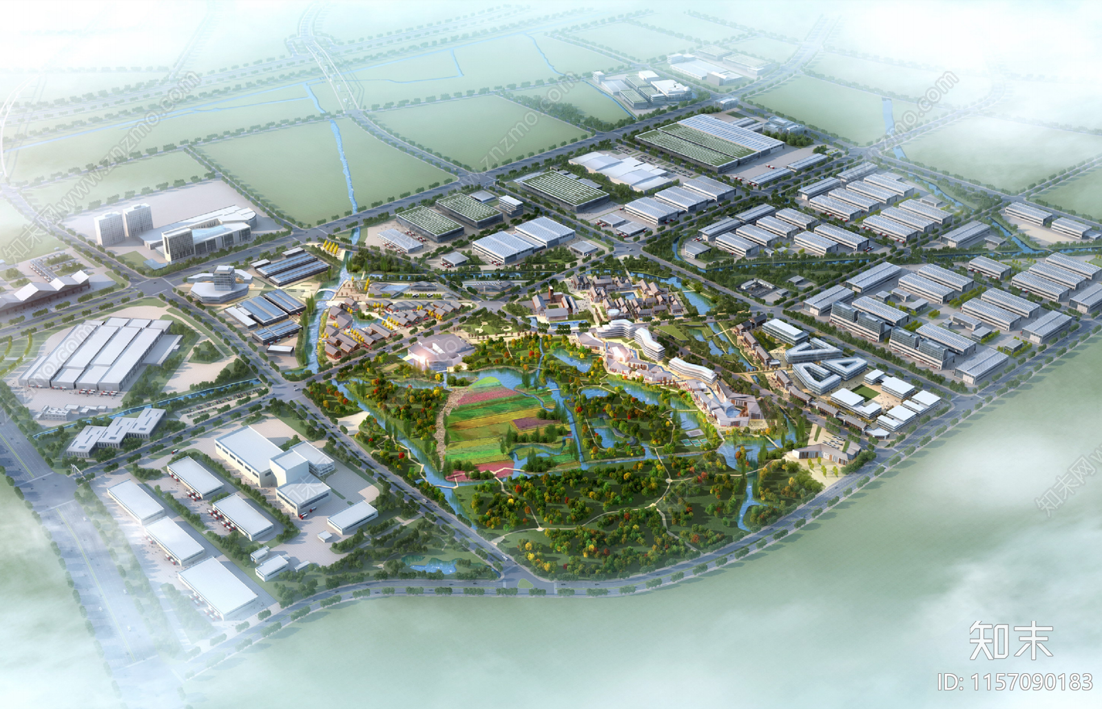 现代嘉兴马家浜健康食品小镇城市设计下载【ID:1157090183】