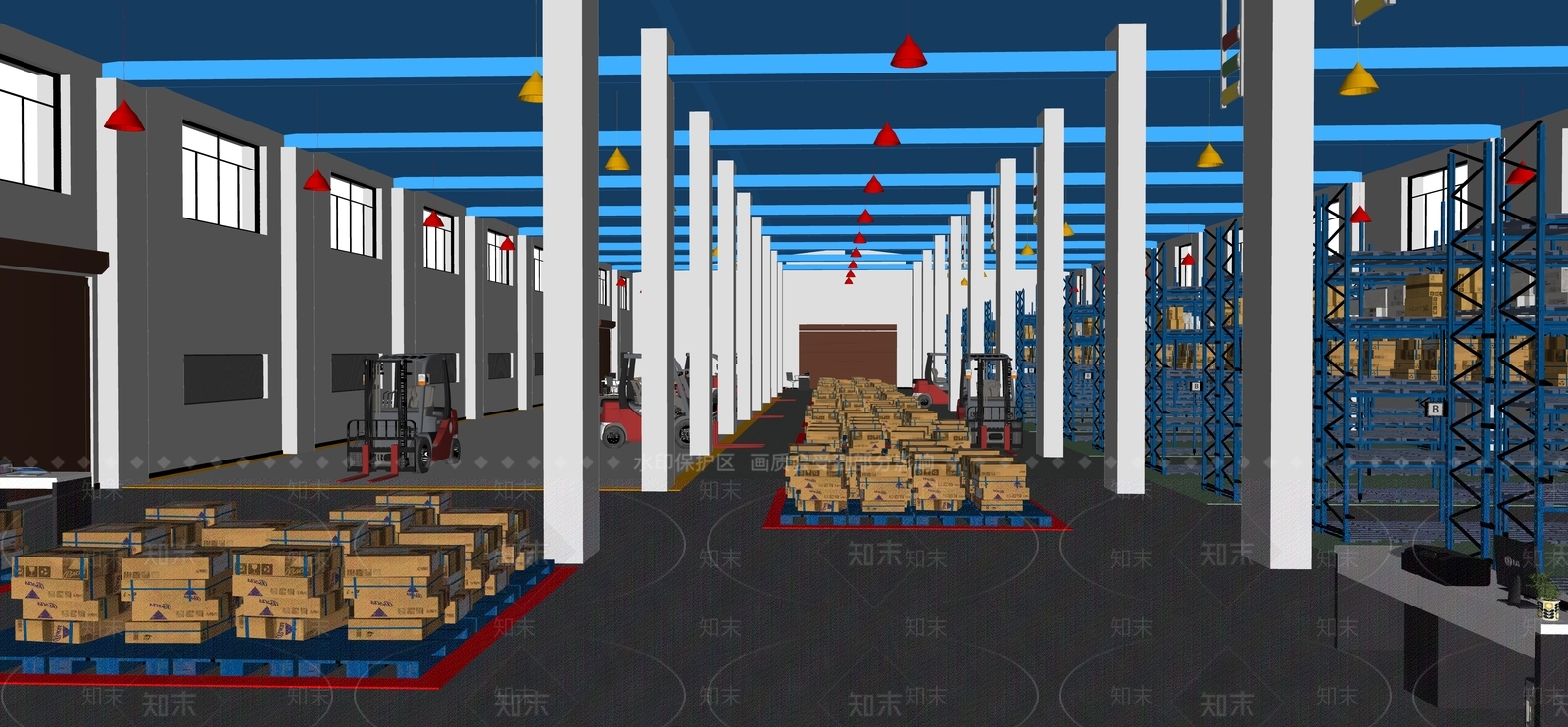 现代工业厂房SU模型下载【ID:1157089913】