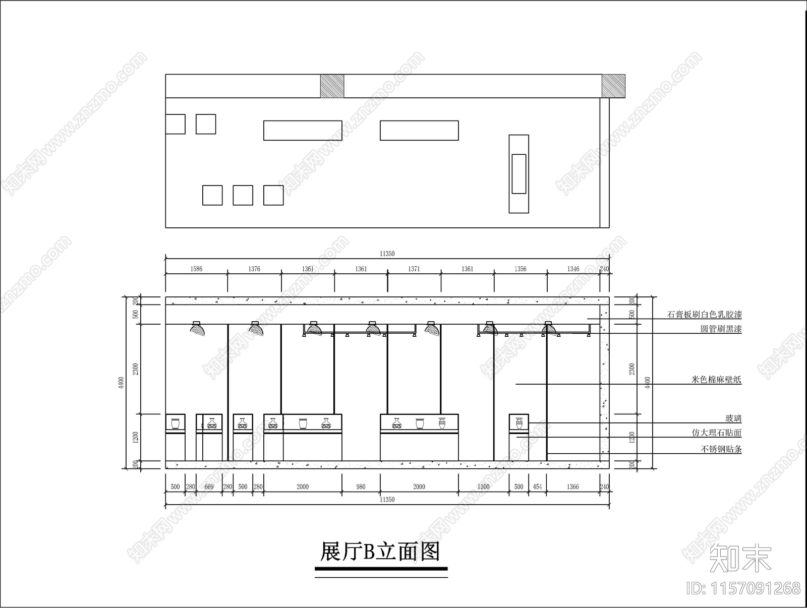 新中式茶室施工图下载【ID:1157091268】