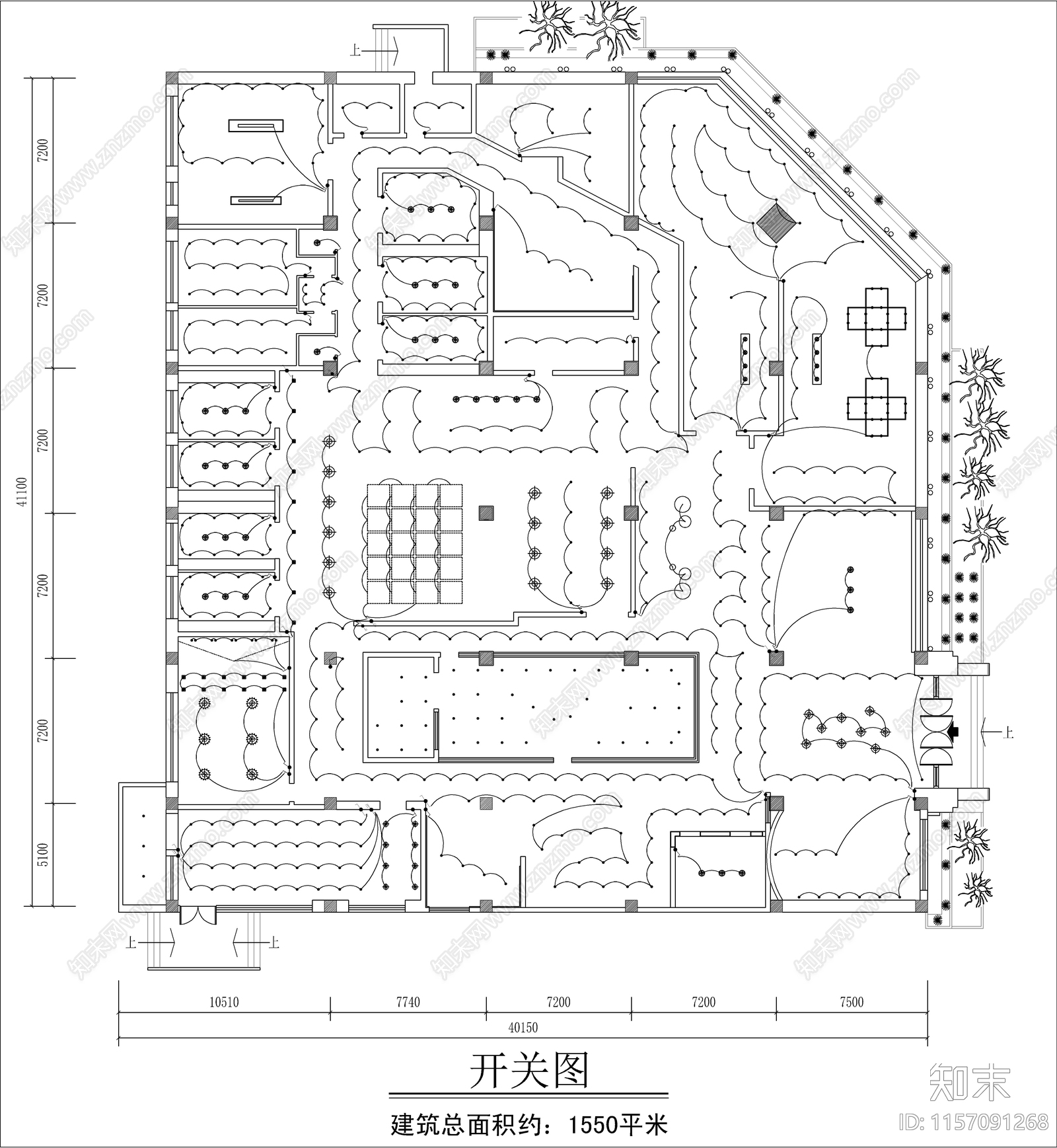 新中式茶室施工图下载【ID:1157091268】