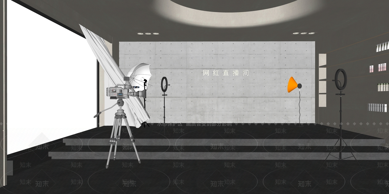 现代网红直播间SU模型下载【ID:1157235811】