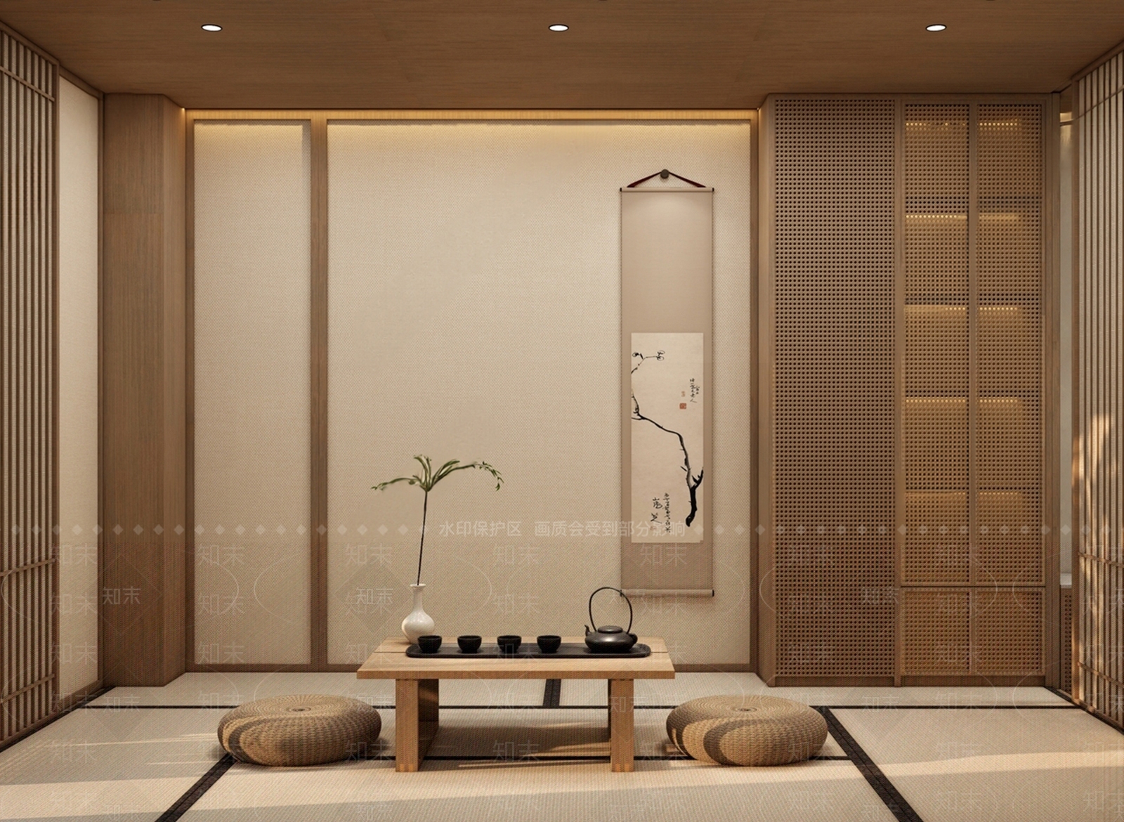 日式榻榻米茶室3D模型下载【ID:1157098719】