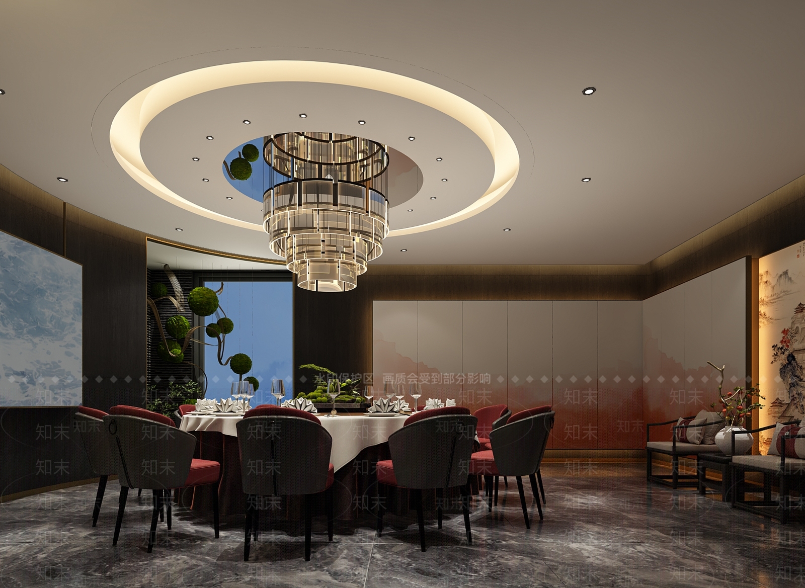 新中式餐饮包间3D模型下载【ID:1157101406】