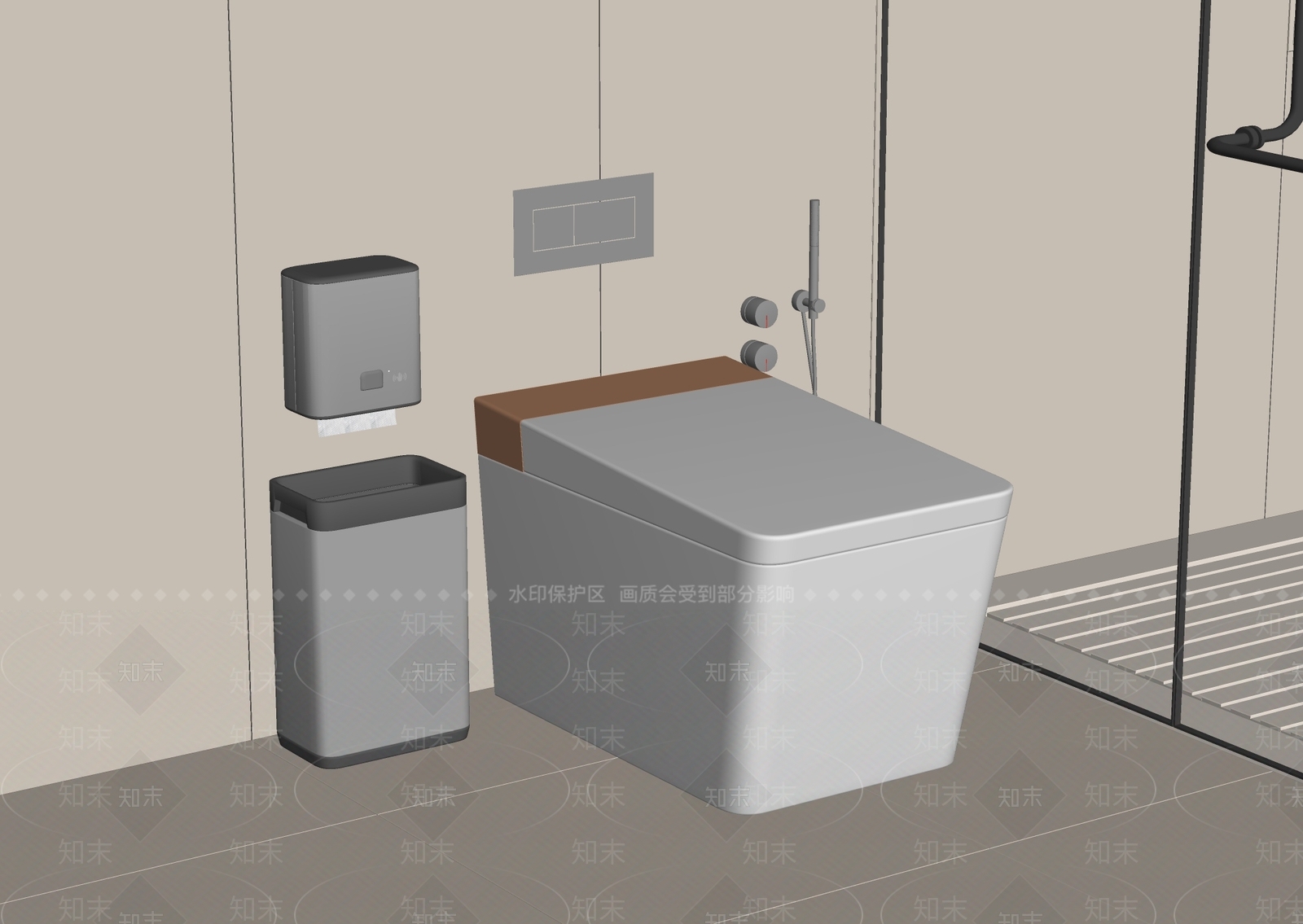 现代马桶SU模型下载【ID:1157101932】