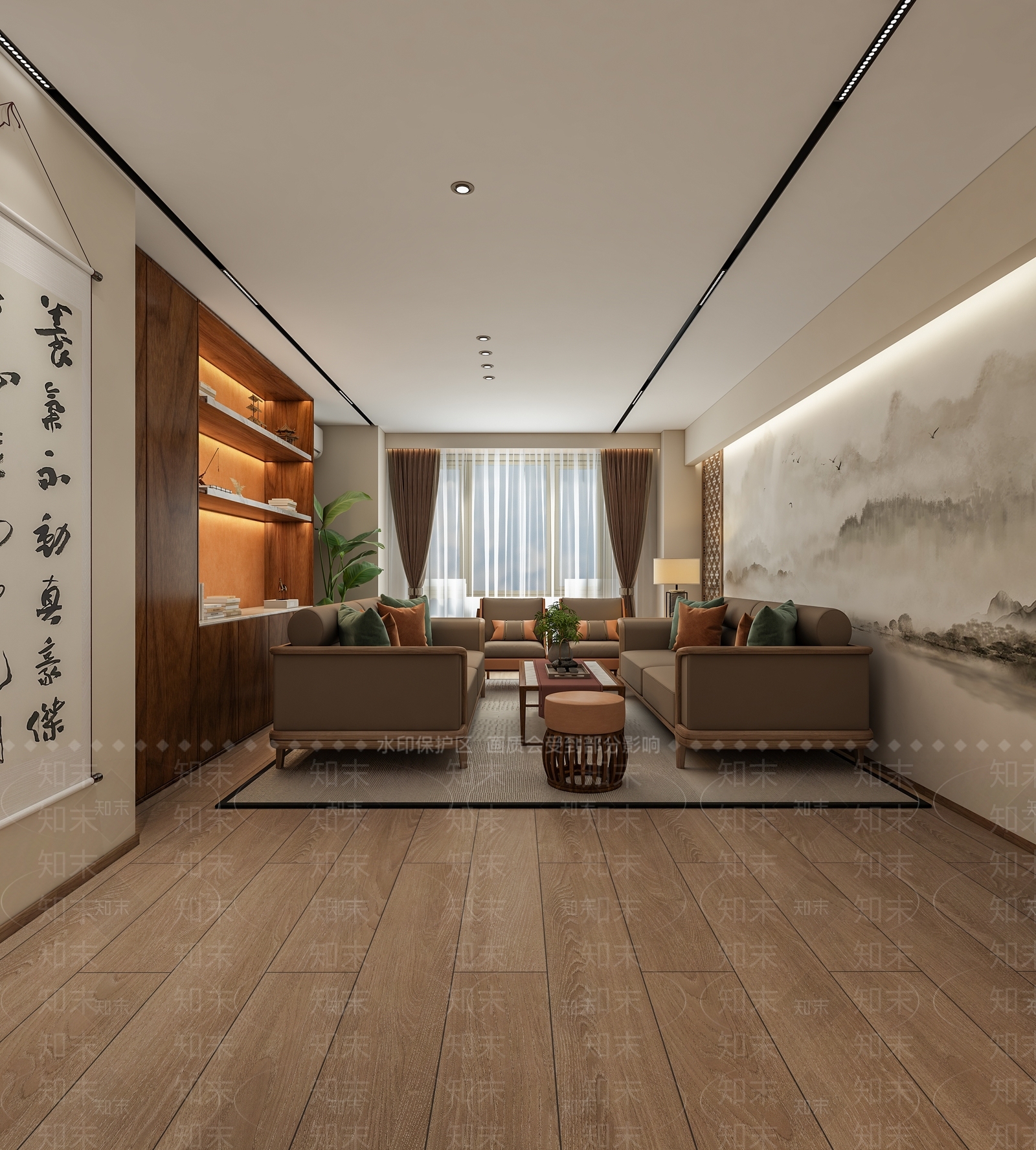新中式棋牌茶馆3D模型下载【ID:1157102952】