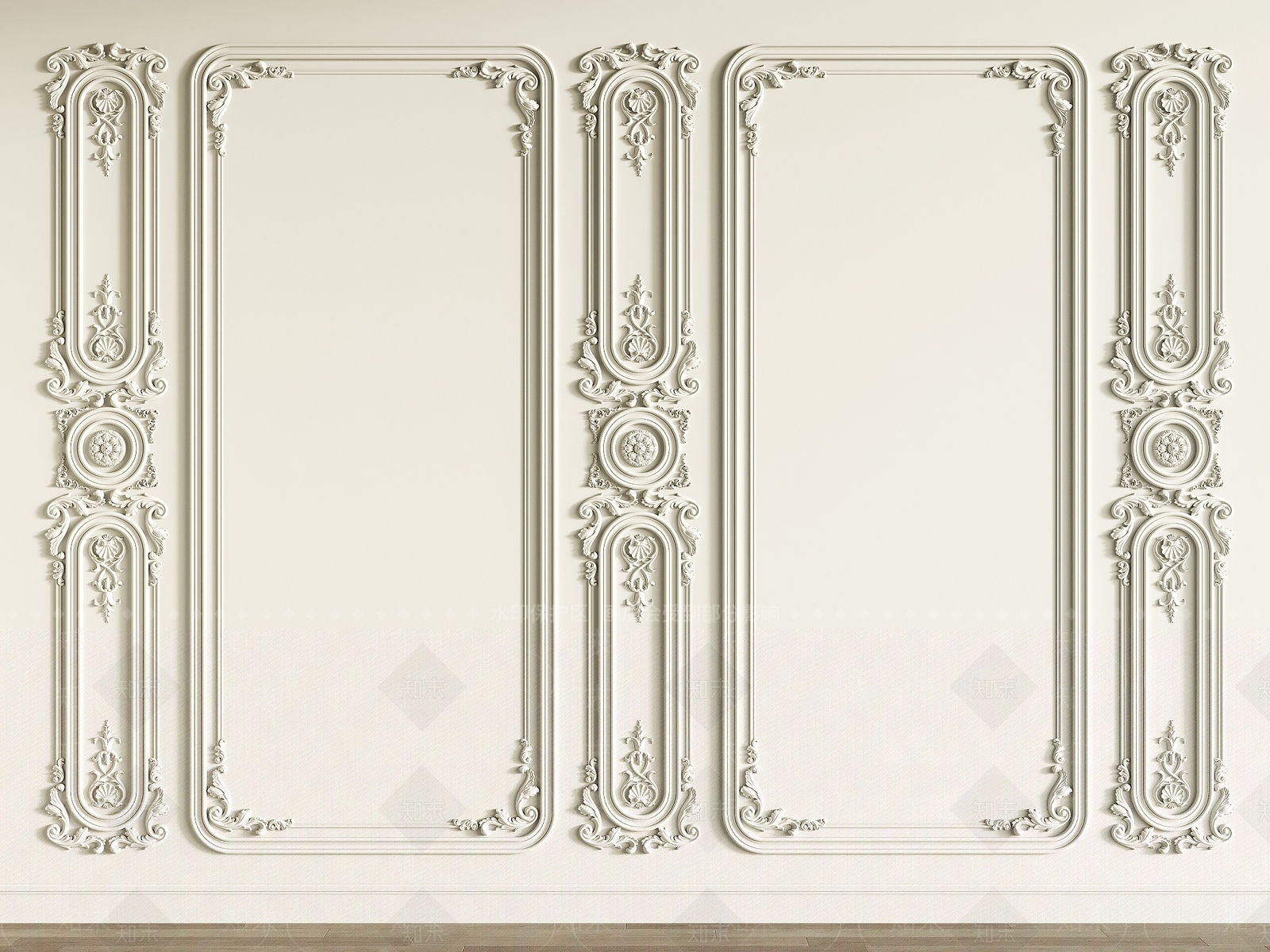 欧式雕花护墙板SU模型下载【ID:1157102566】