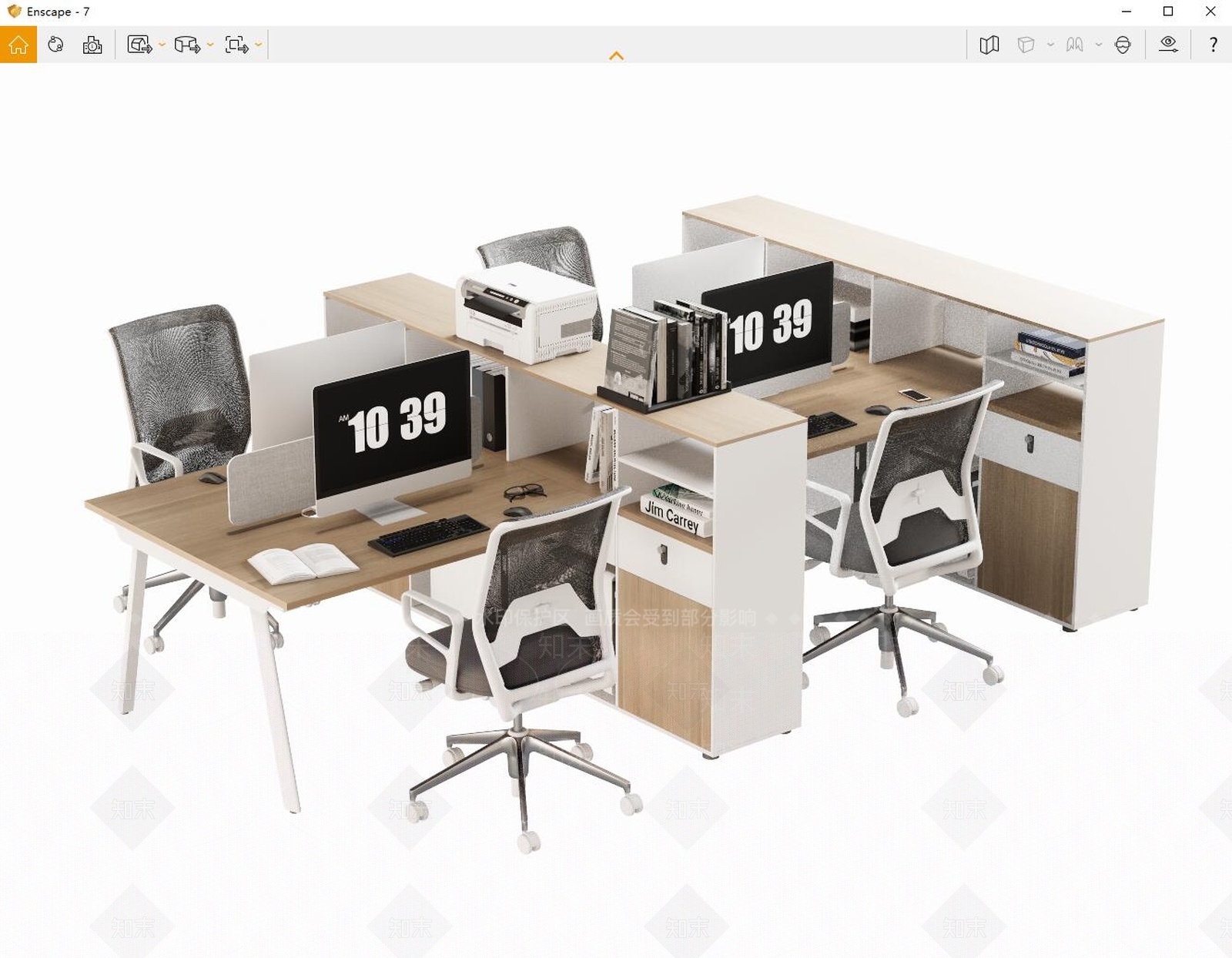 现代办公桌椅SU模型下载【ID:1157104725】