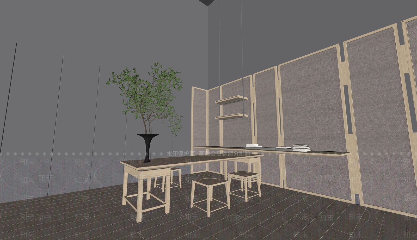新中式茶室SU模型下载【ID:1157108650】
