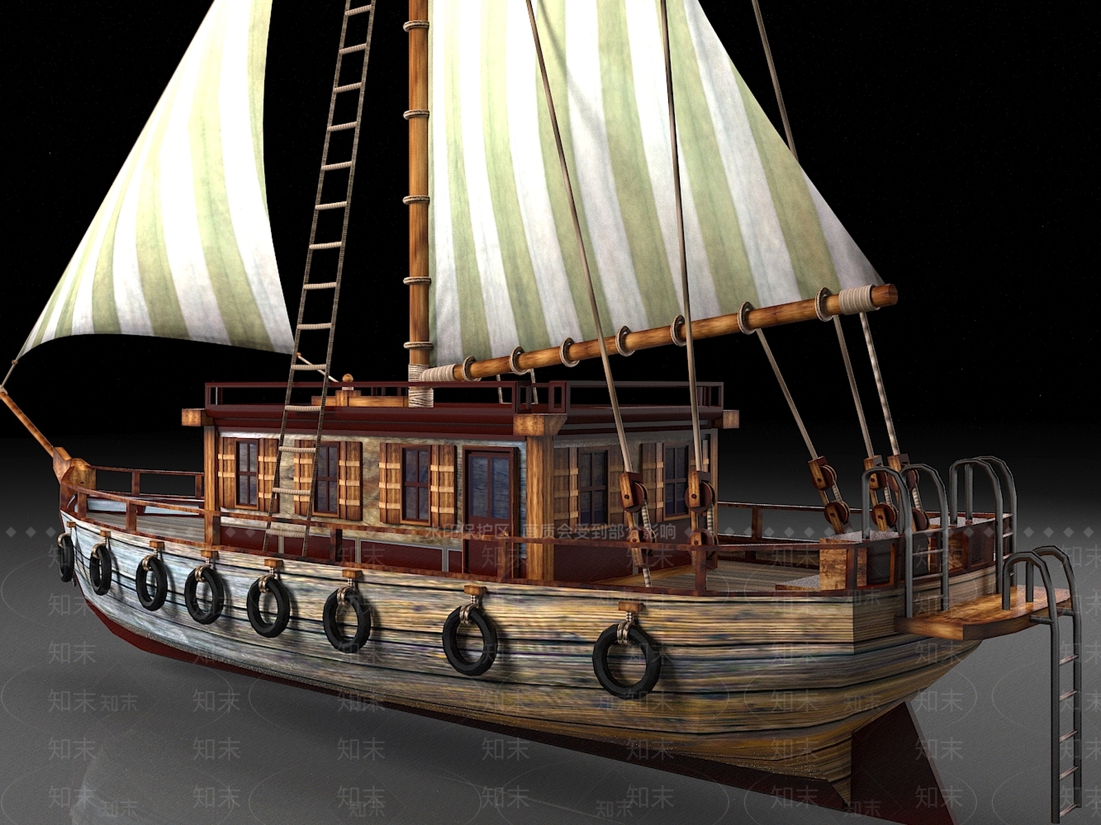 现代木船3D模型下载【ID:1157109606】