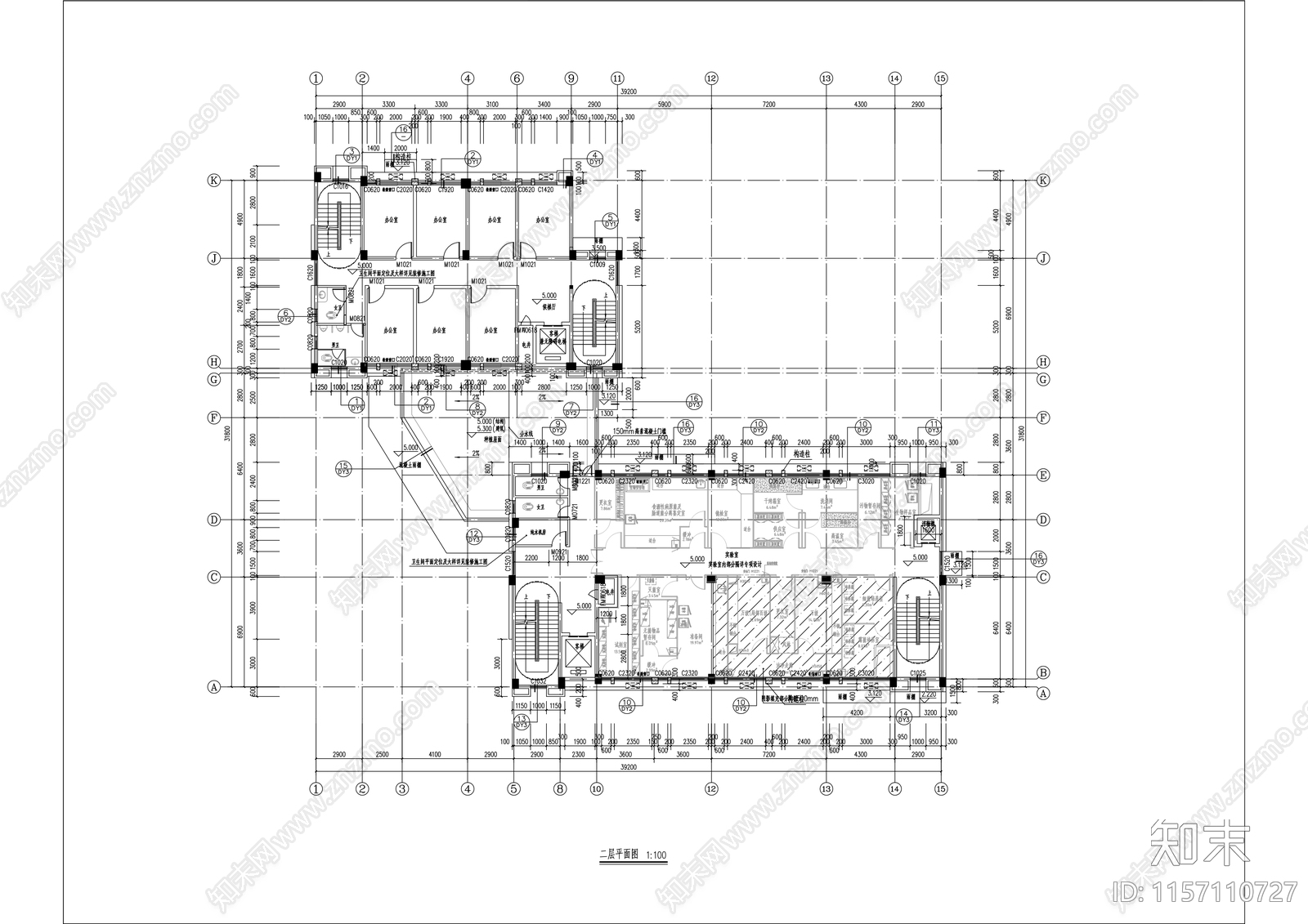 疾病预防控制中心迁建项目建筑结构cad施工图下载【ID:1157110727】