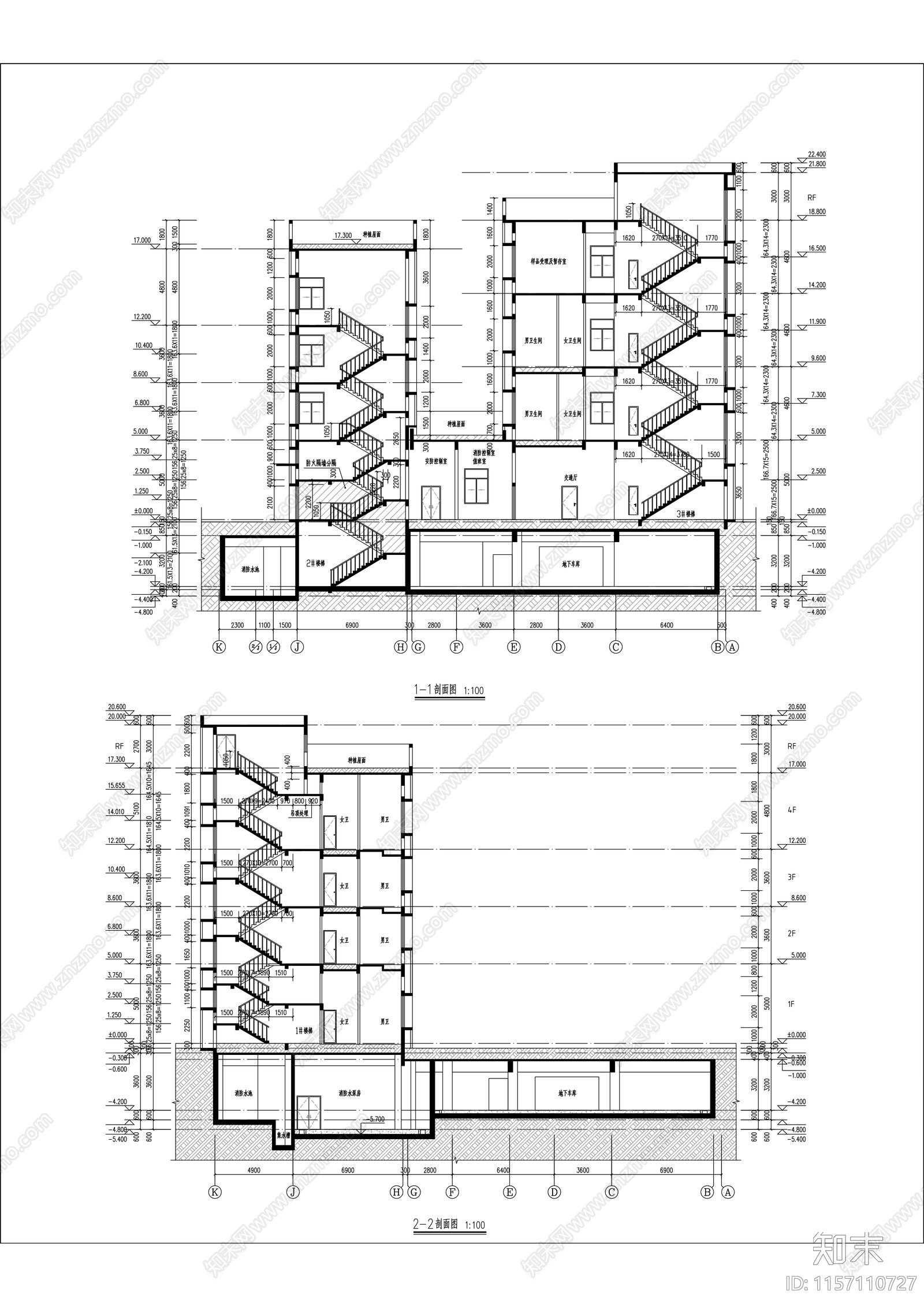 疾病预防控制中心迁建项目建筑结构cad施工图下载【ID:1157110727】