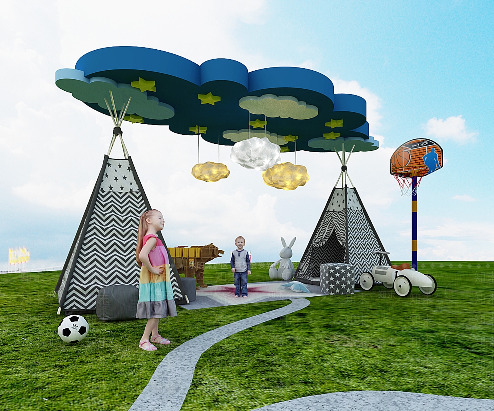 现代儿童帐篷3D模型下载【ID:1157113582】