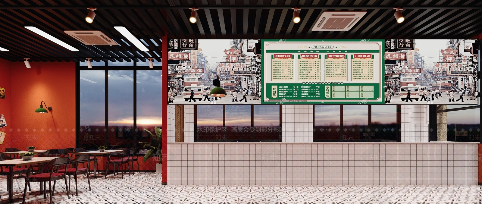 现代港式快餐店3D模型下载【ID:1157114291】