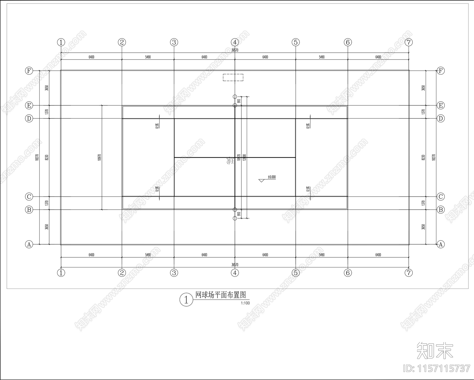 篮球场cad施工图下载【ID:1157115737】