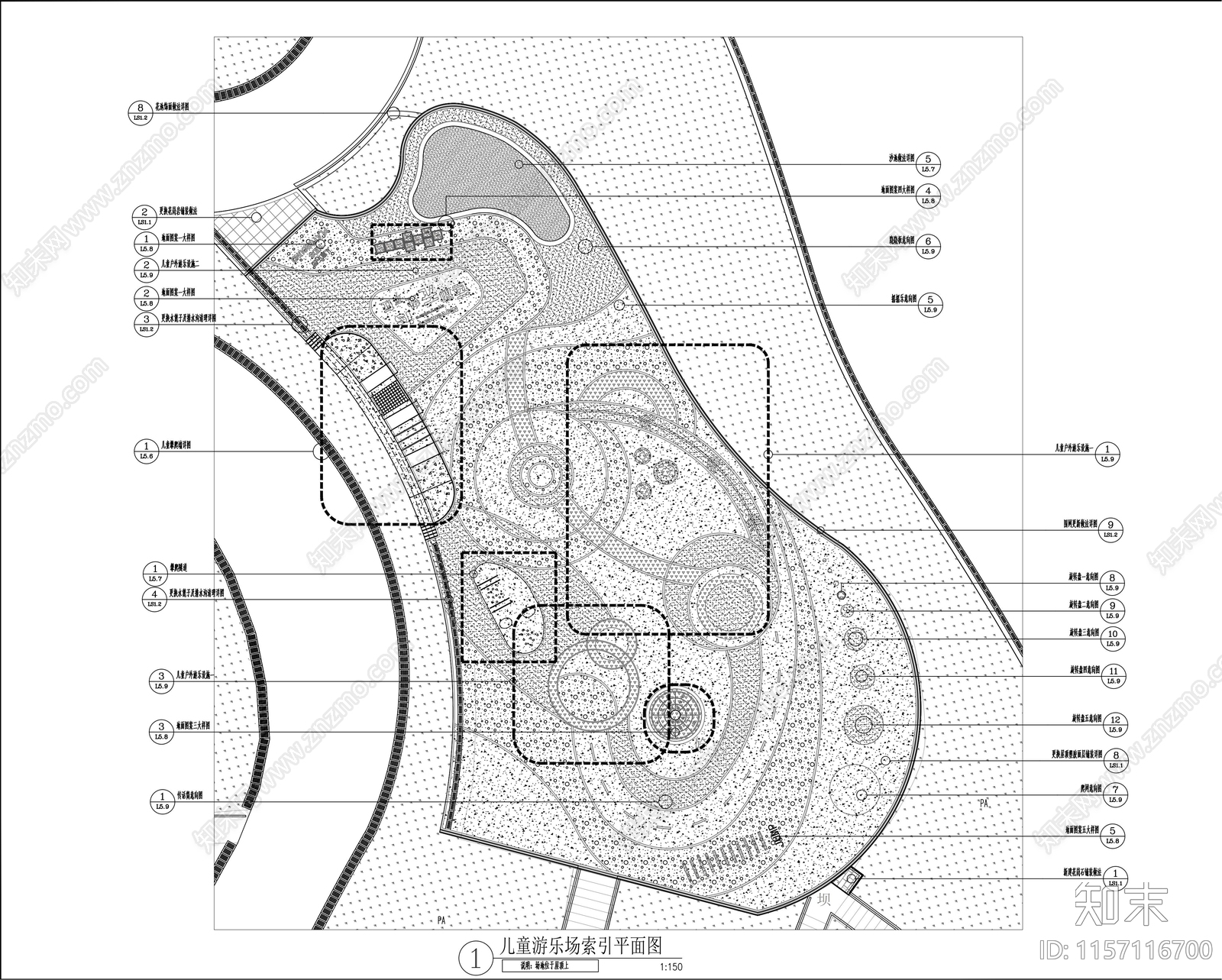儿童游乐园详图cad施工图下载【ID:1157116700】