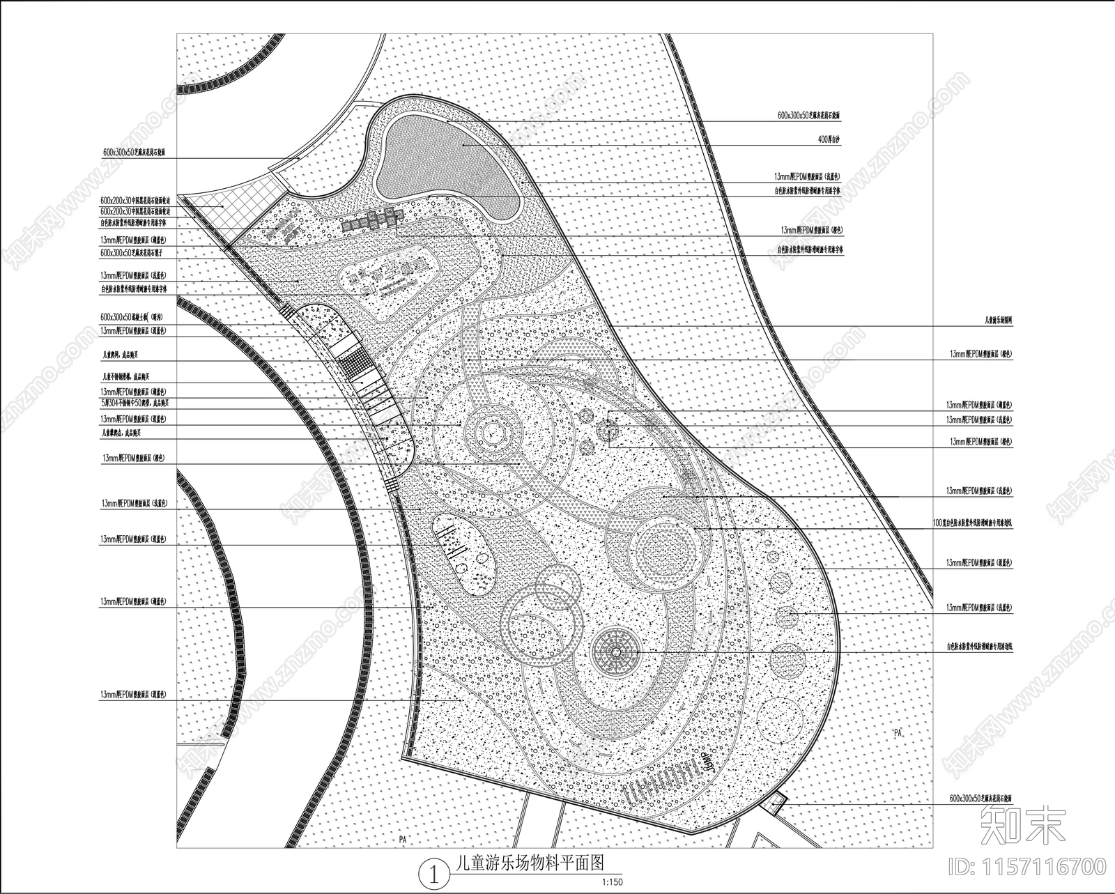 儿童游乐园详图cad施工图下载【ID:1157116700】