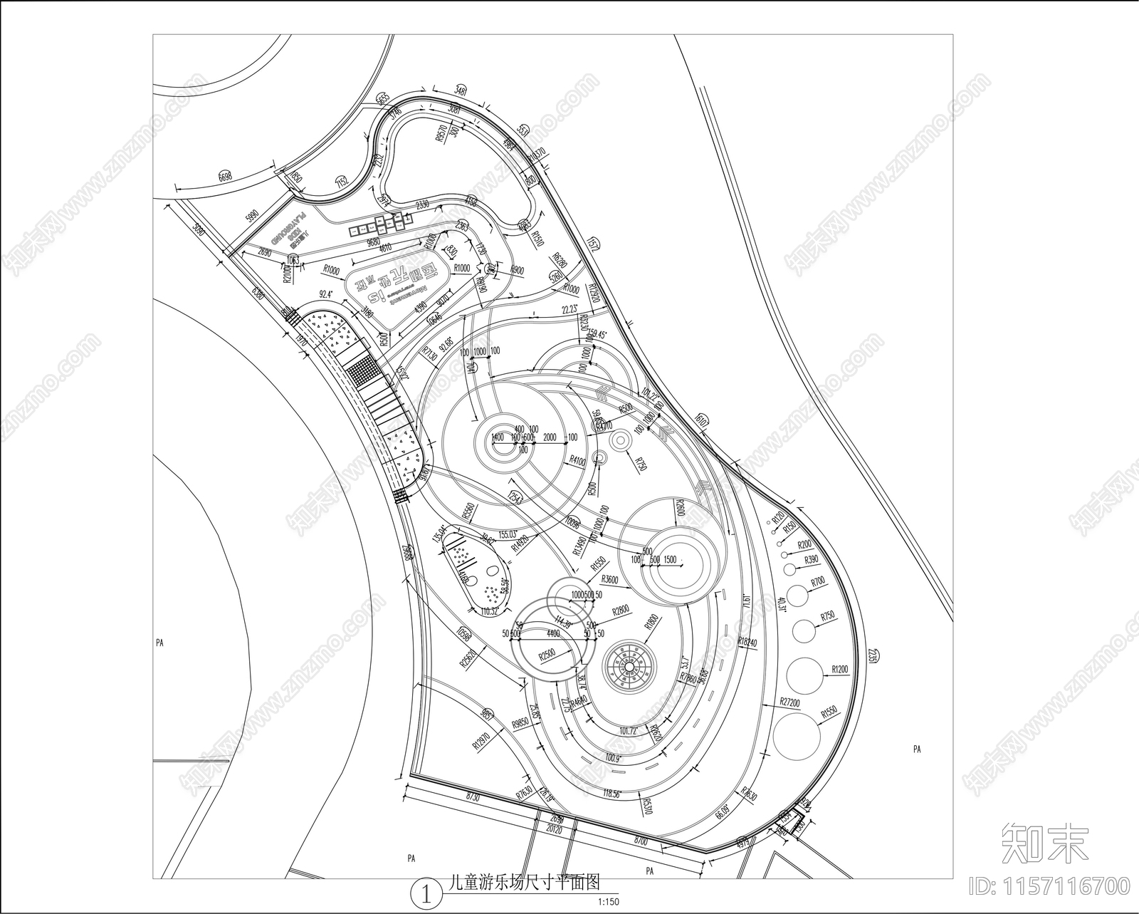 儿童游乐园详图cad施工图下载【ID:1157116700】