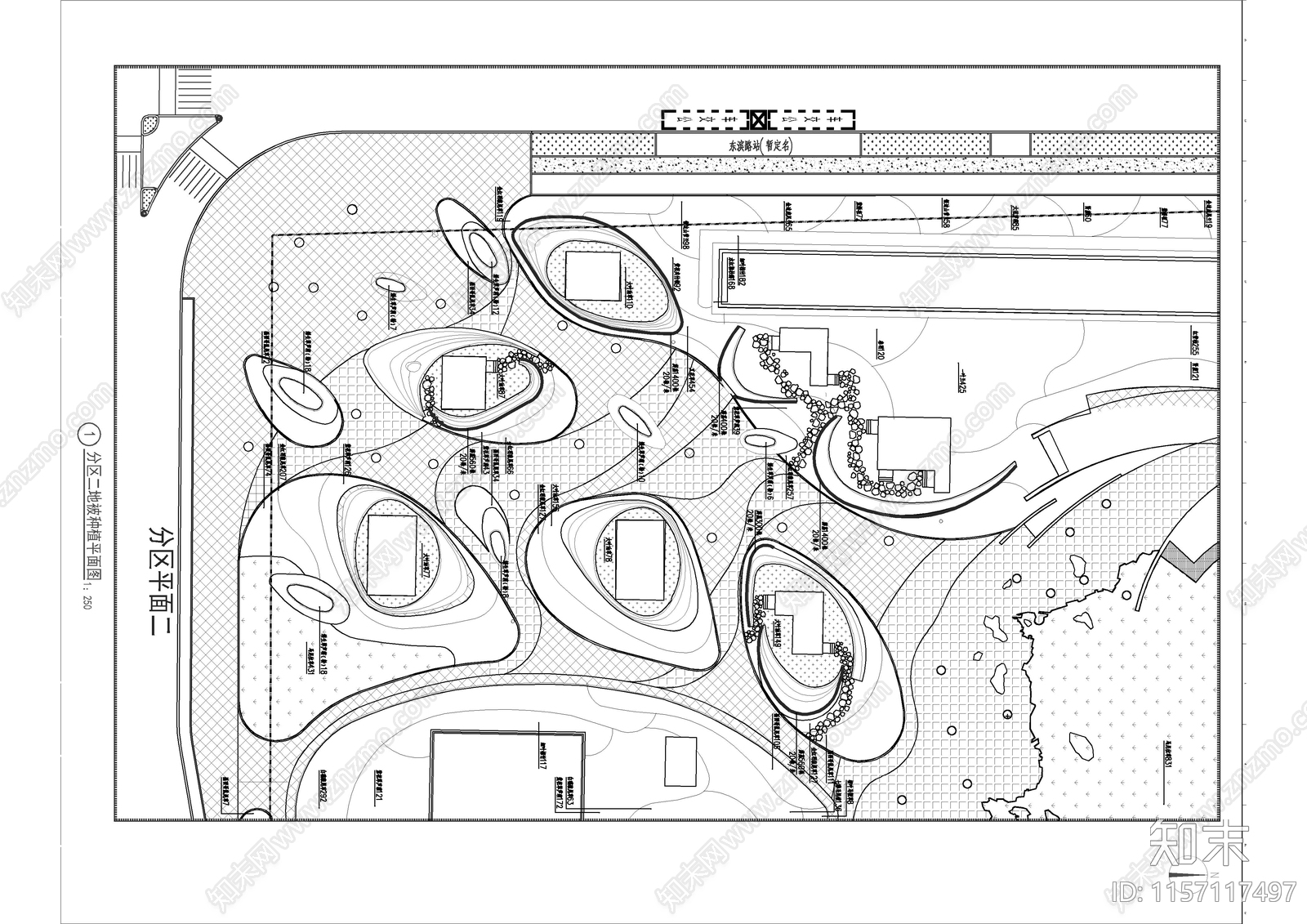 深圳弯人才公园二期景观植cad施工图下载【ID:1157117497】