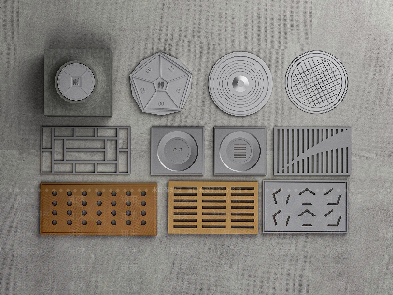 现代井盖3D模型下载【ID:1157117535】